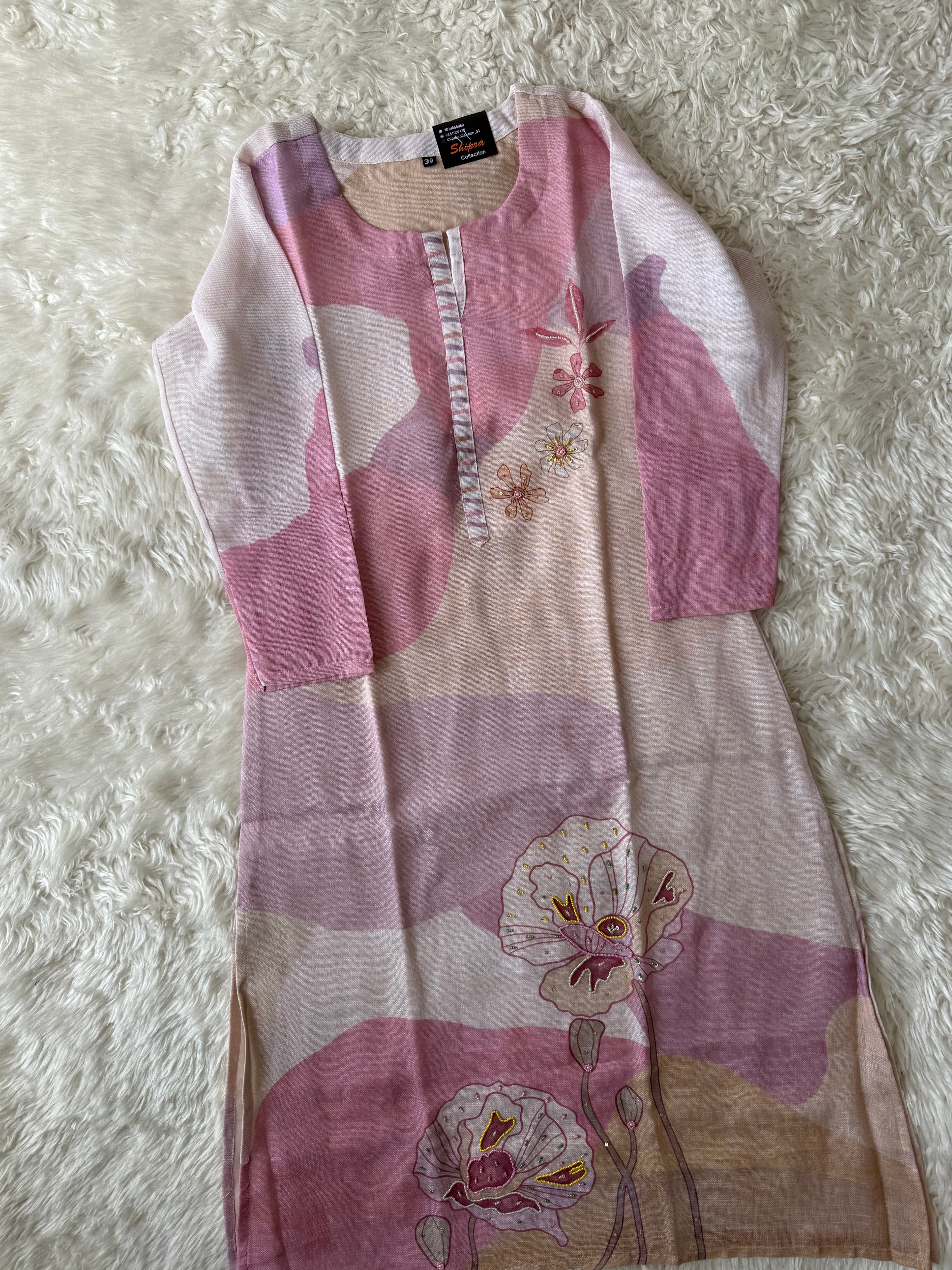 Linen Kurti Pant Dupatta Set