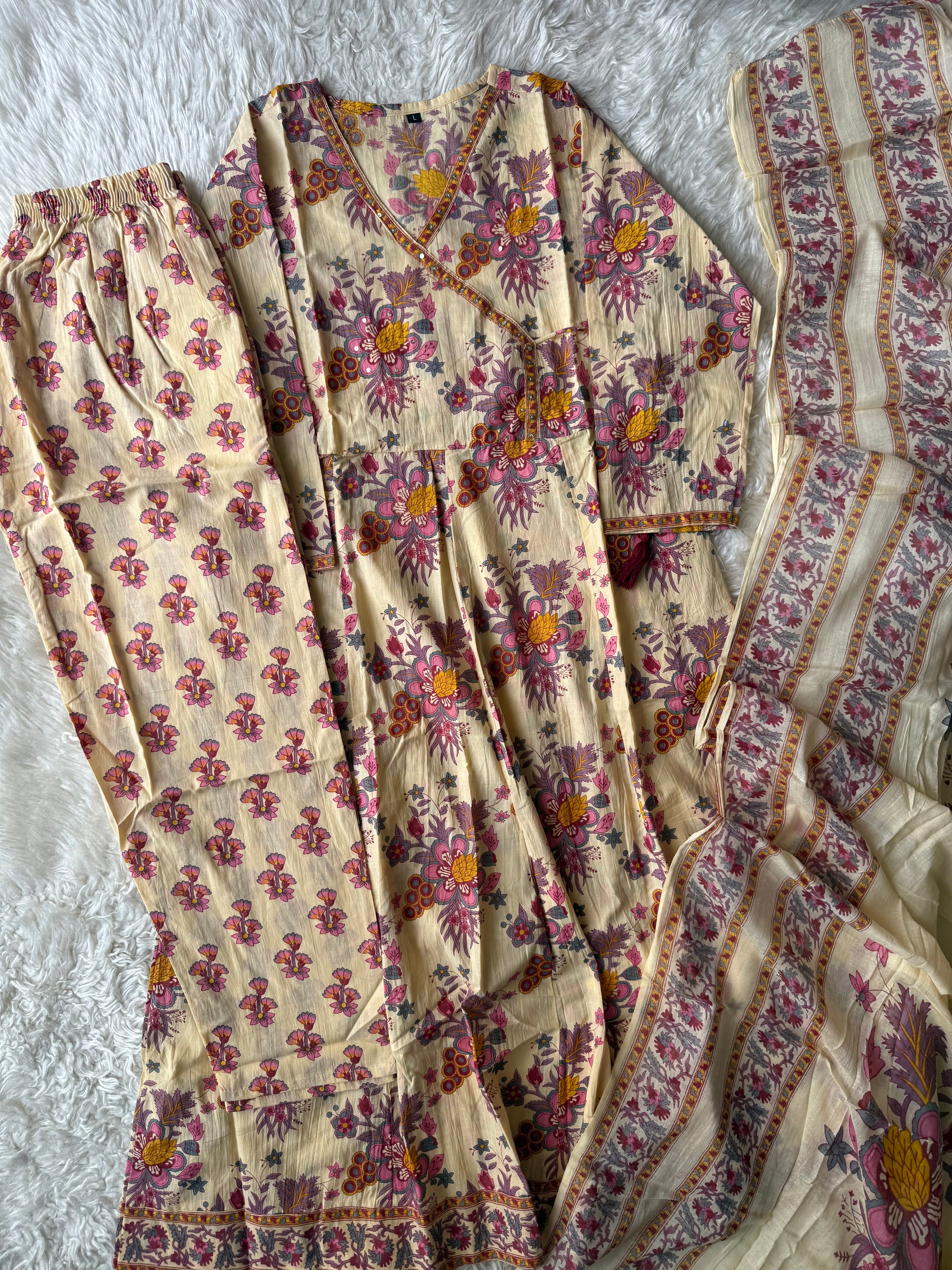 Budget Friendly Kurti Pant Dupatta Set