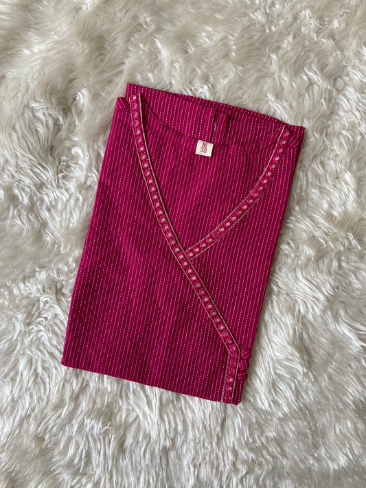 Pure Cotton Katha Details Short Kurti
