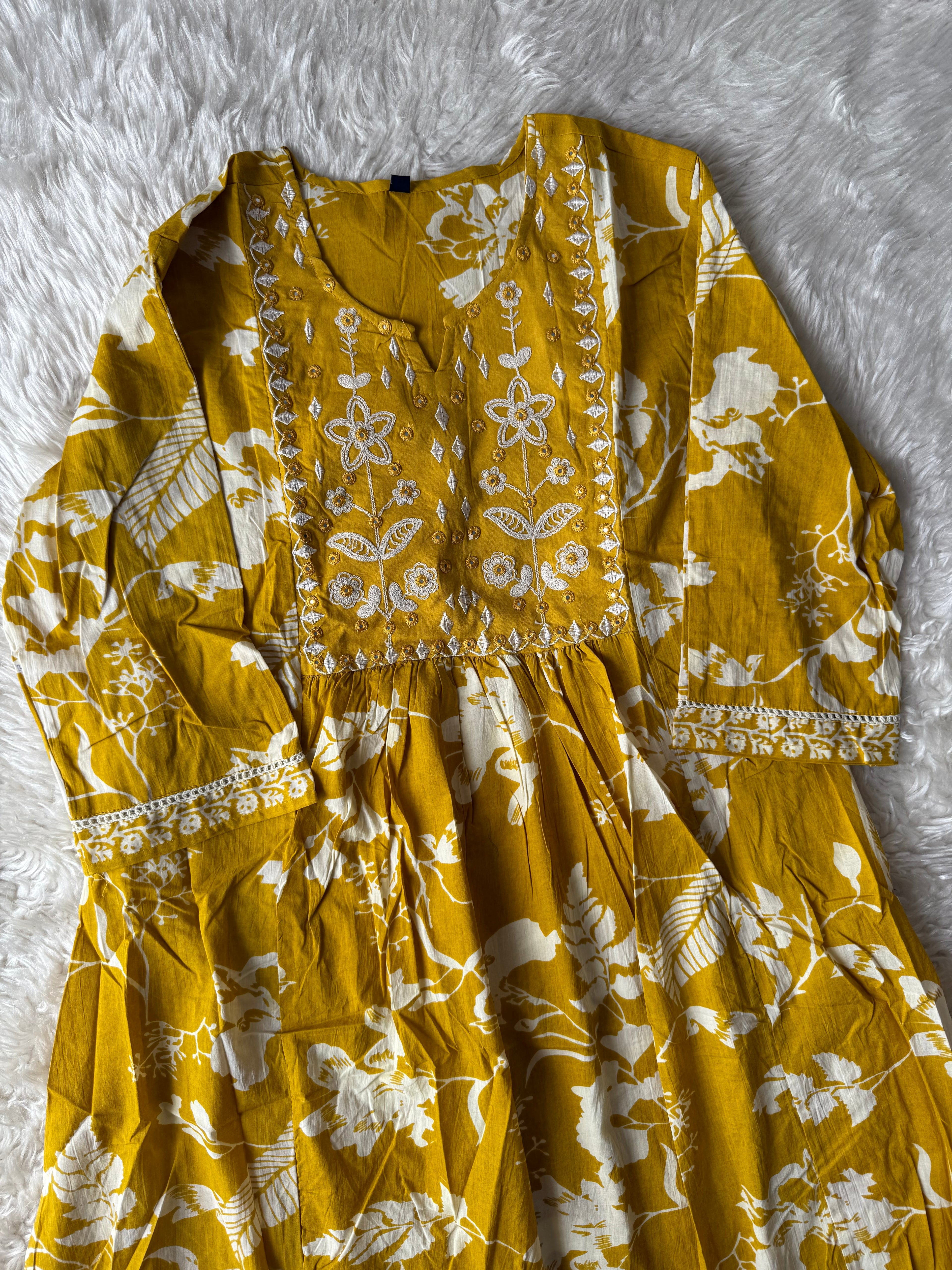 Cotton Flare Kurti Pant Set