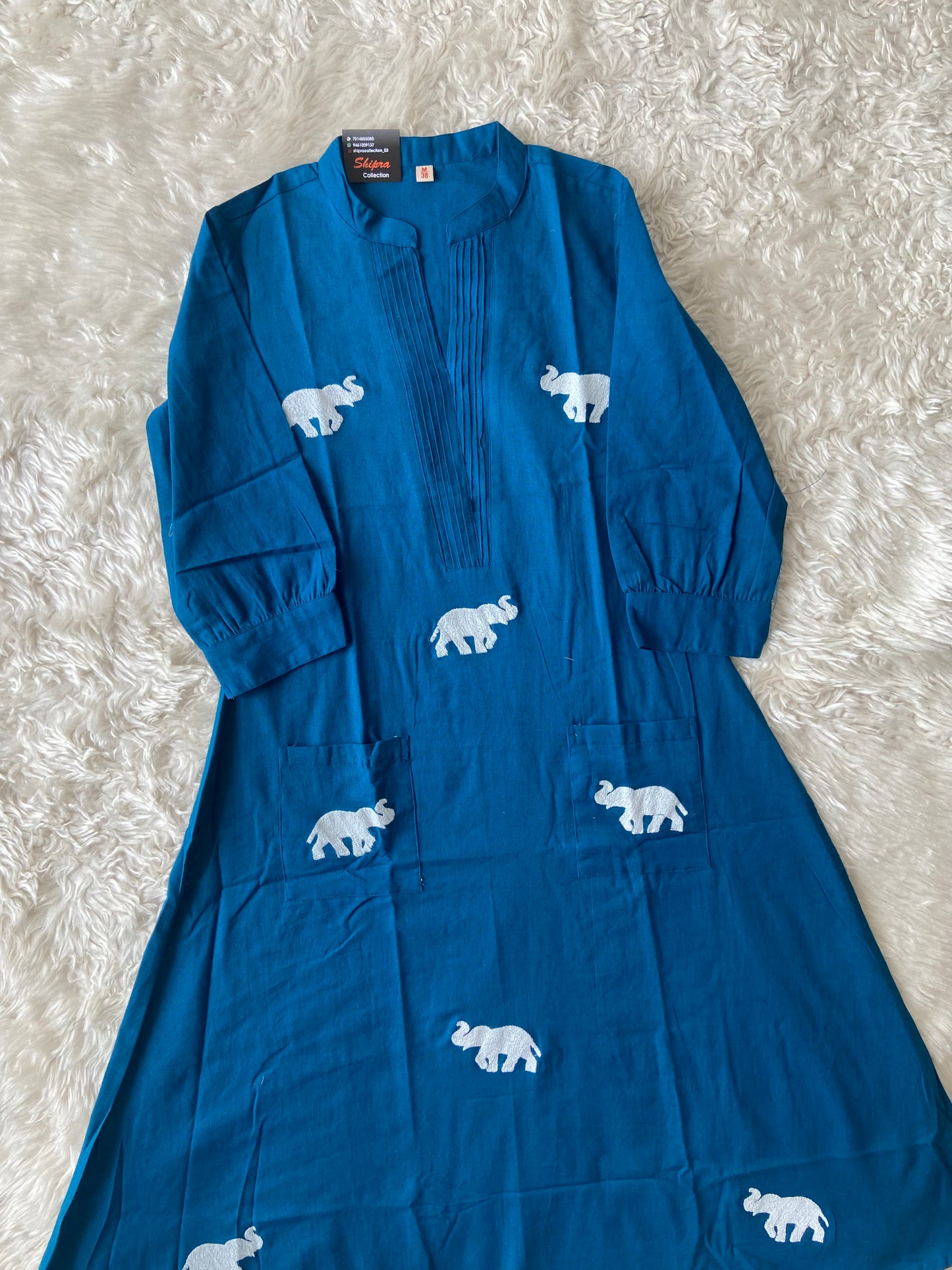 Elephant A-line Kurti Plazo Set