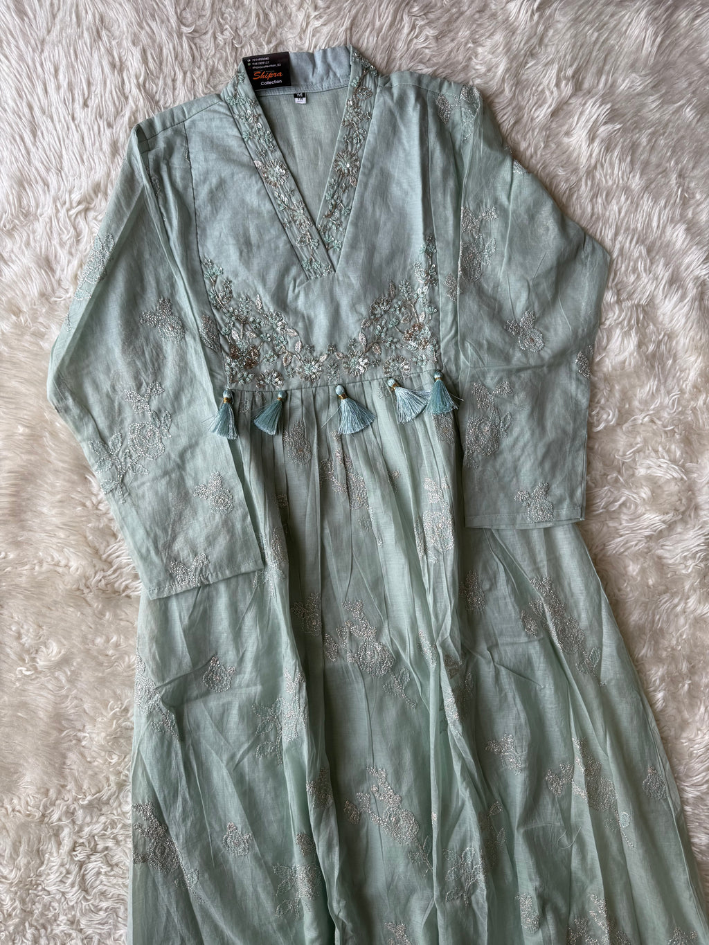 Pure Mul Chanderi Kurti Pant Dupatta Set