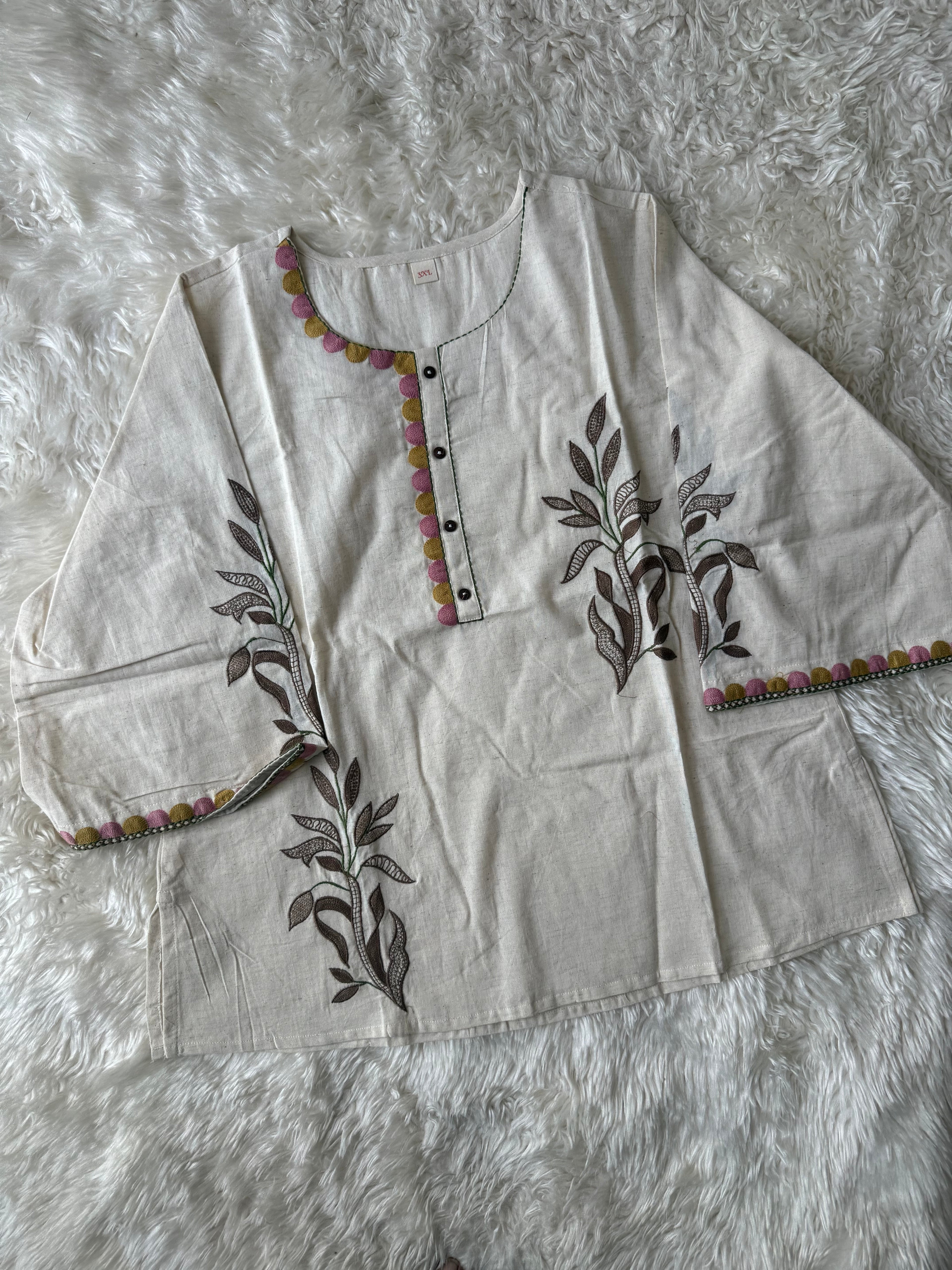 “Plus Size” Khadi Cotton Short Kurti