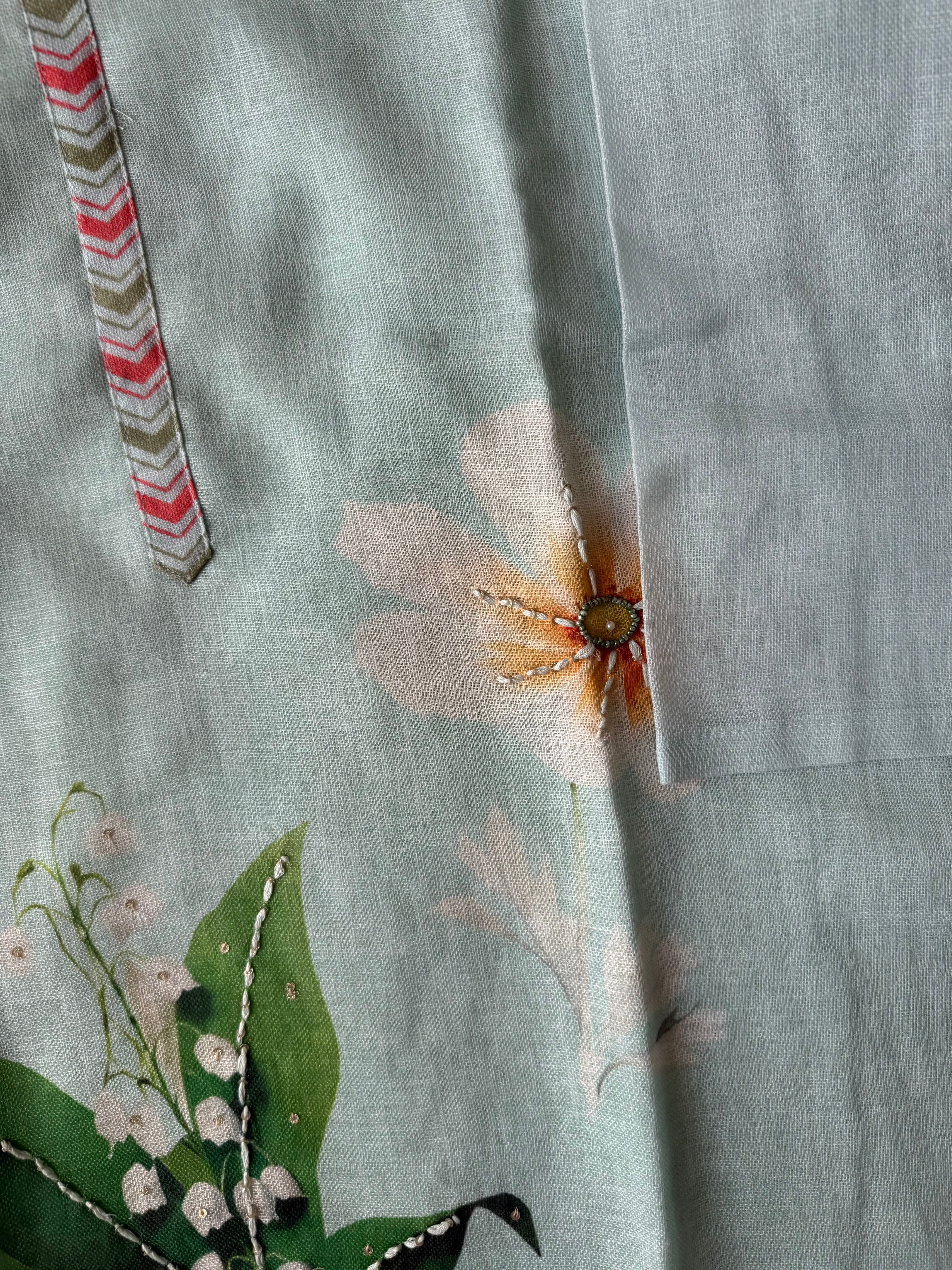 “Plus Size” Linen Kurti Pant Dupatta Set
