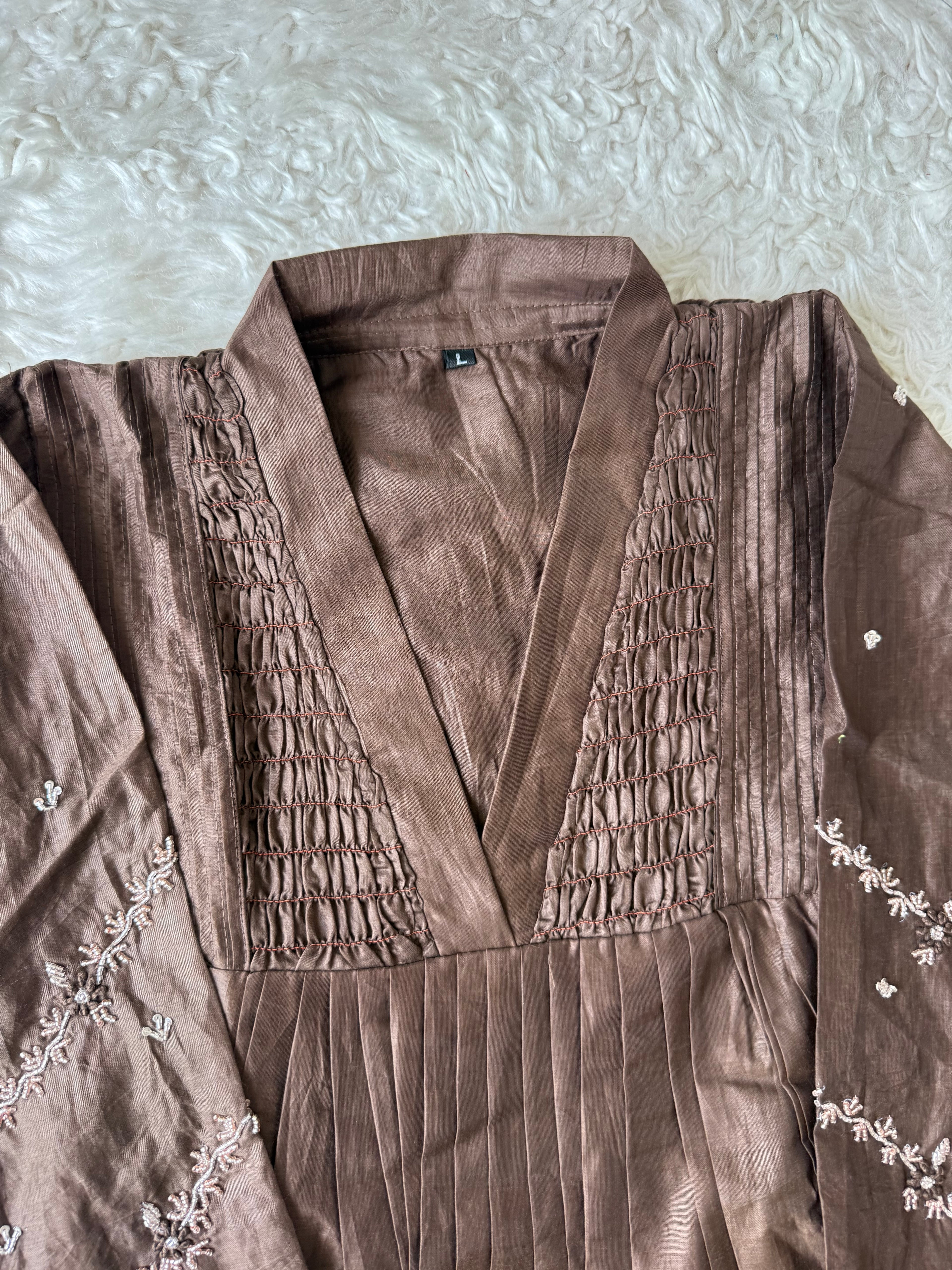 Mul Chanderi Kurti Pant Dupatta Set