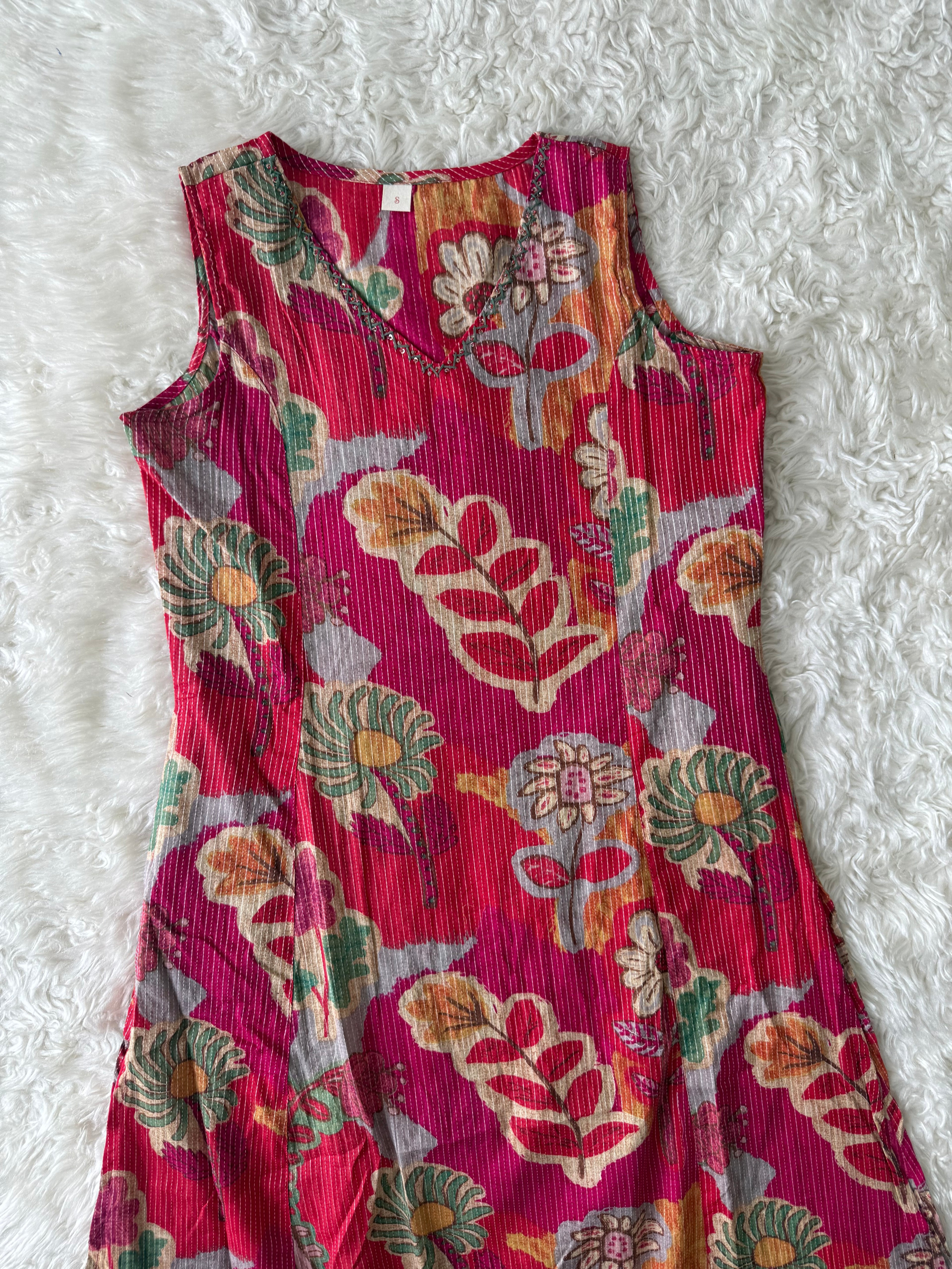 Premium Cotton Sleeveless Kurti Pant Set