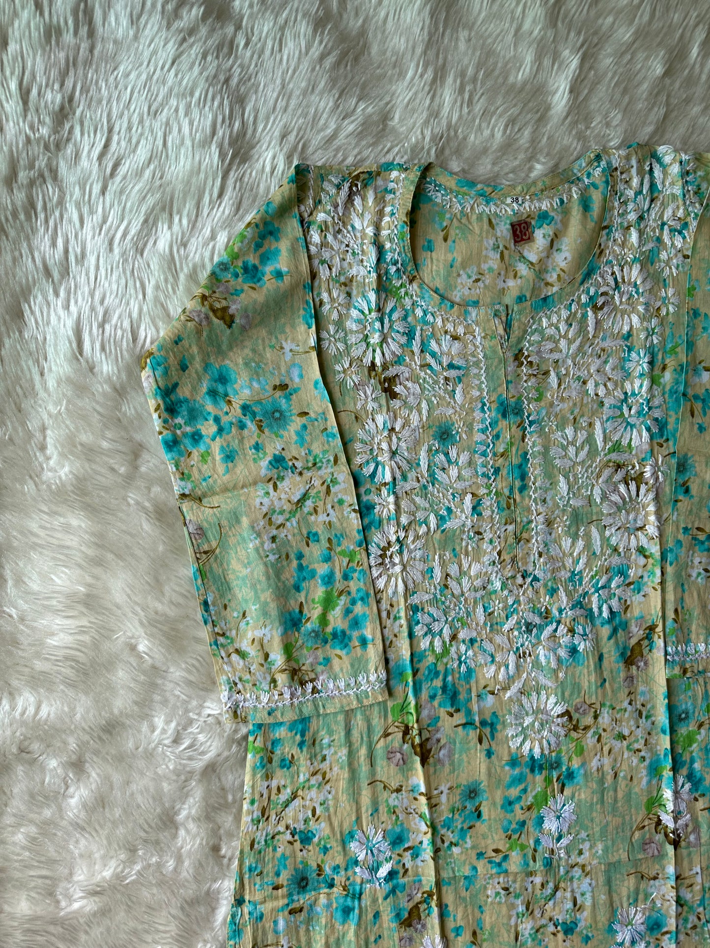 Mul Cotton Chikankari kurti