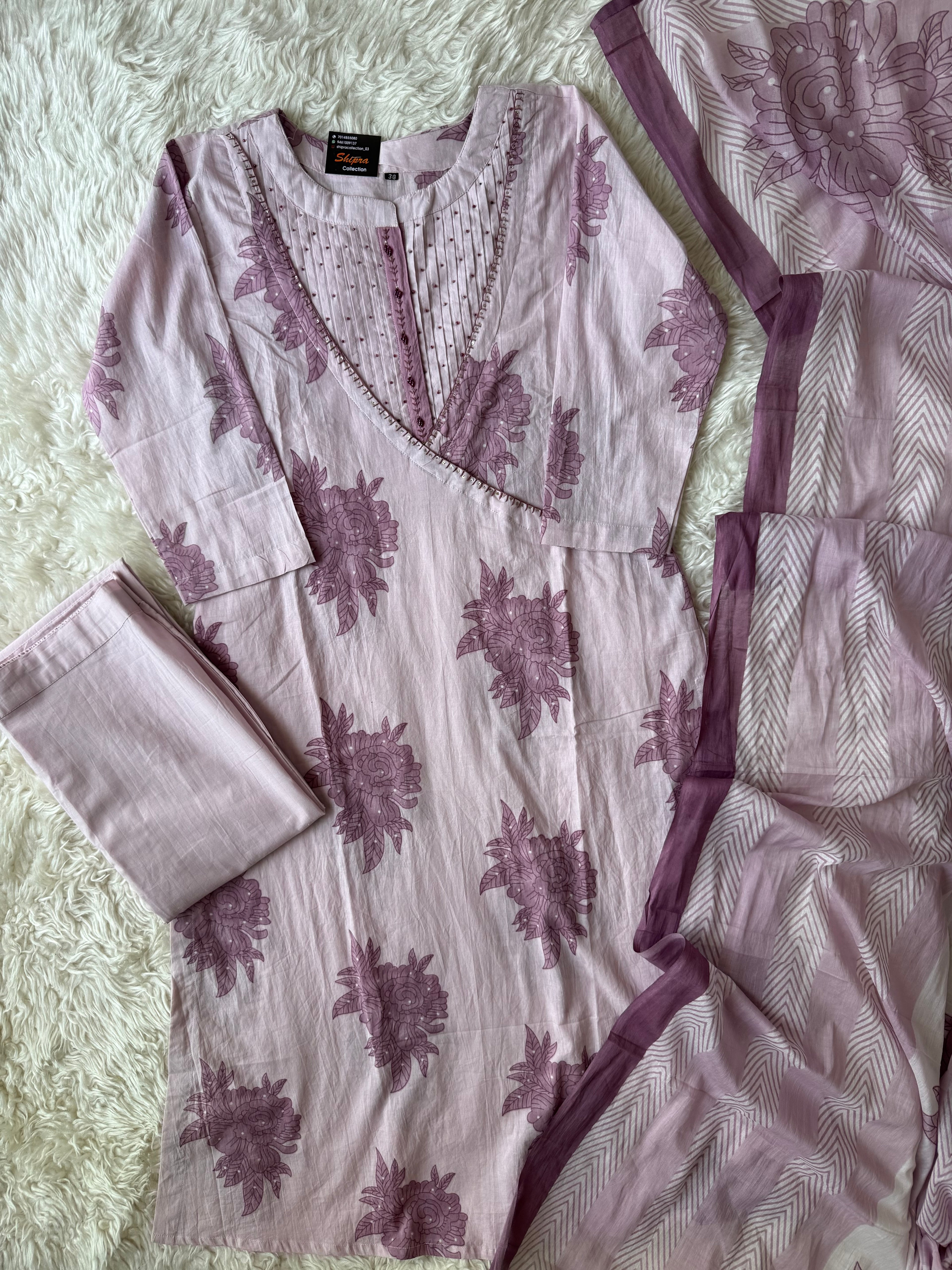 Premium Cotton Kurti Pant Dupatta Set