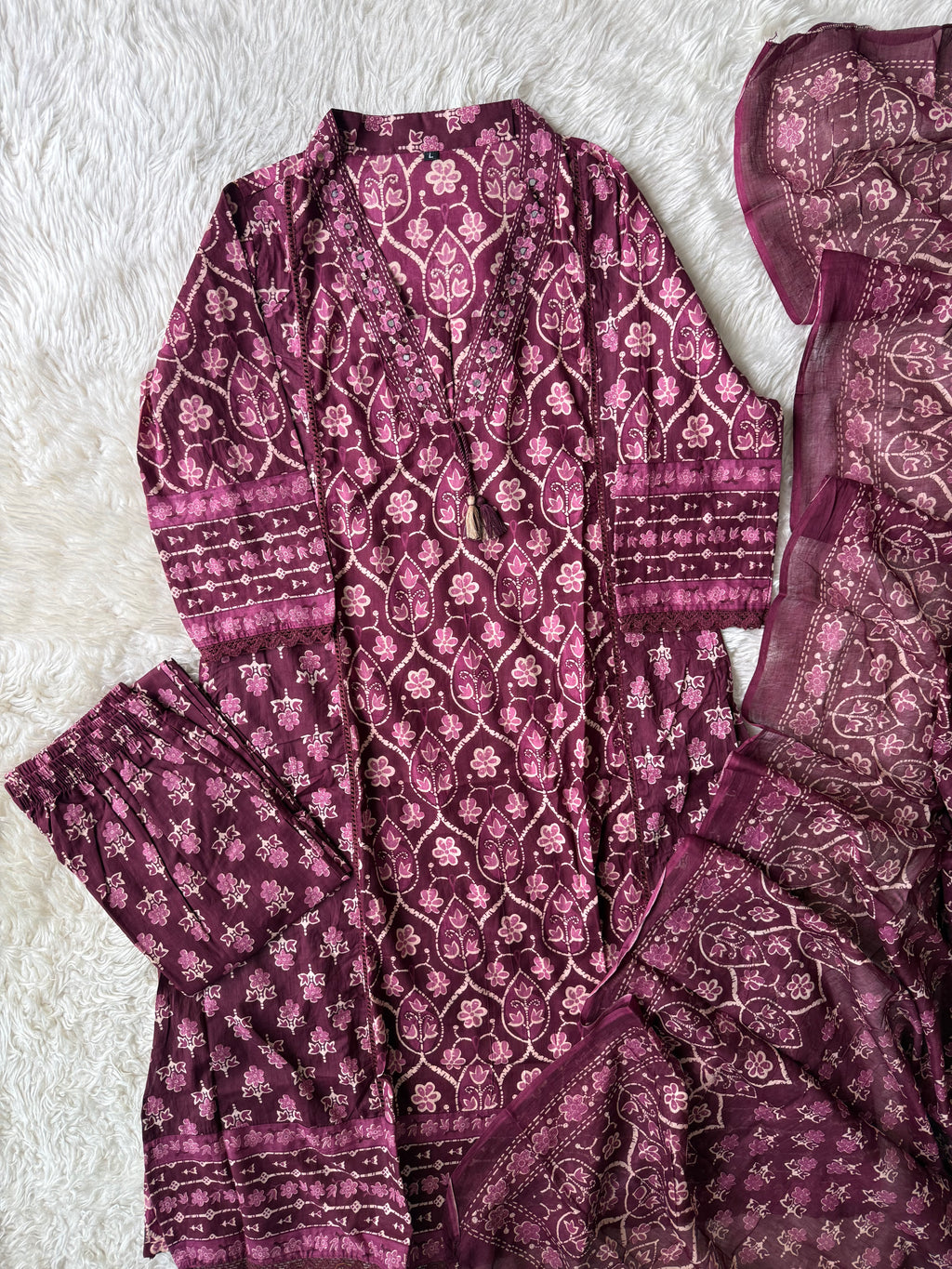 Budget Friendly Kurti Pant Dupatta Set