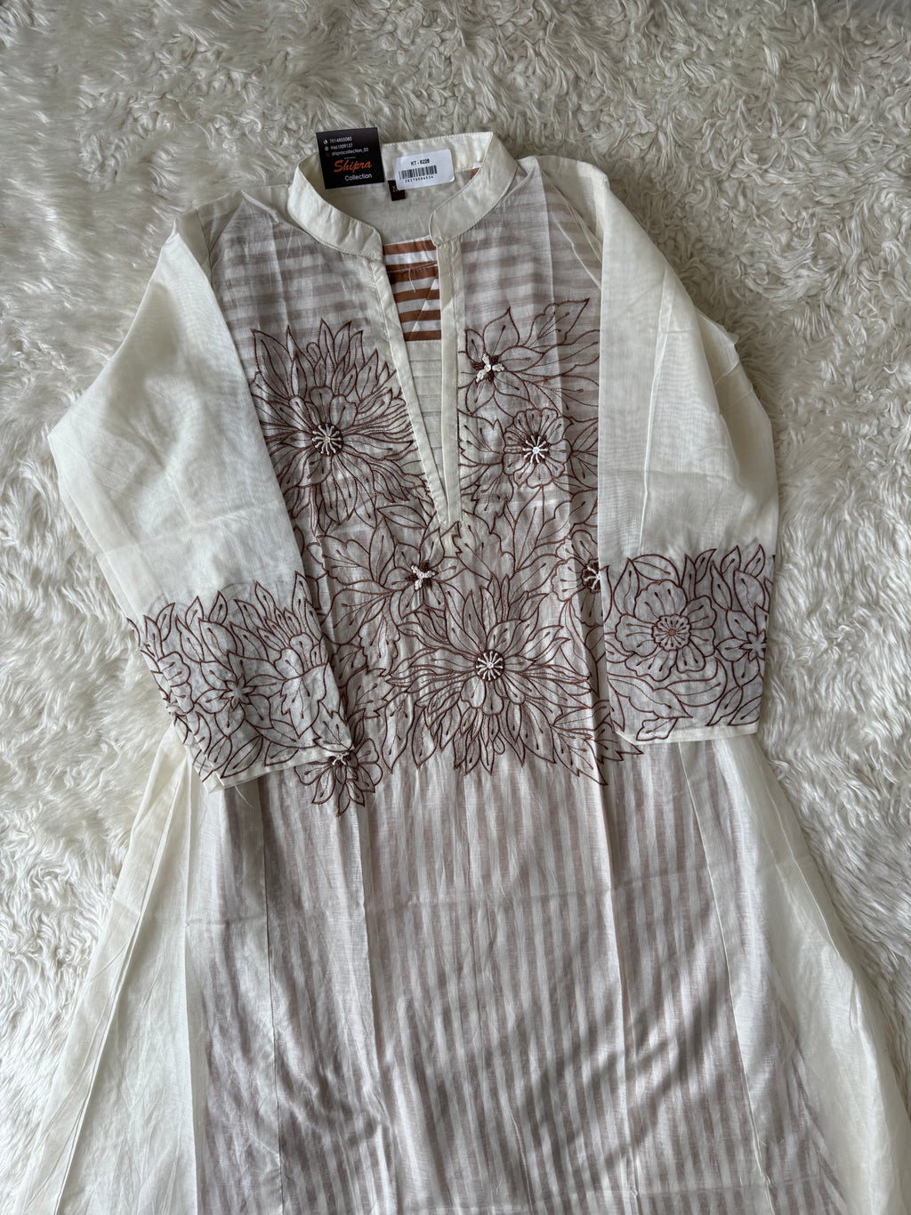 Mul Chanderi Thread work Co-ord Set