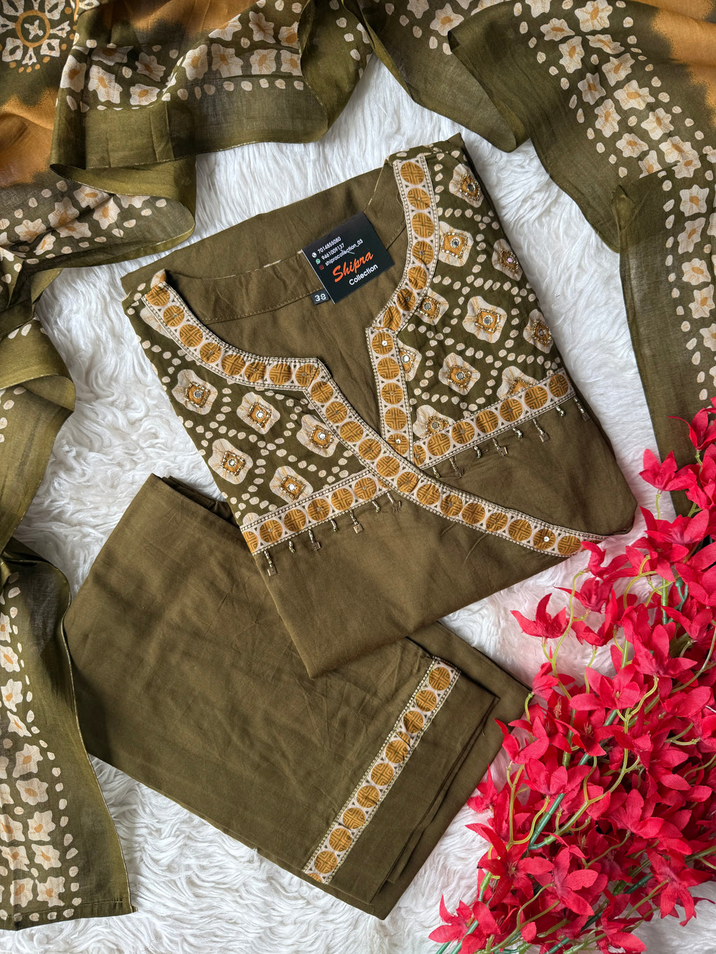 Premium Cotton Kurti Pant Dupatta Set