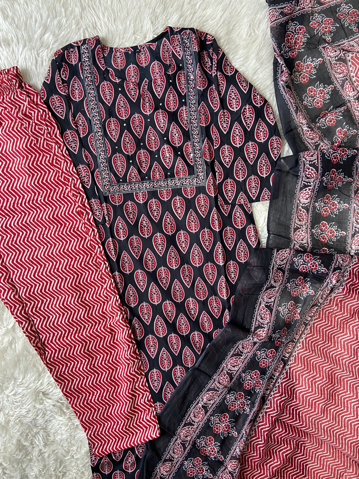 Budget Friendly Kurti Pant Dupatta Set