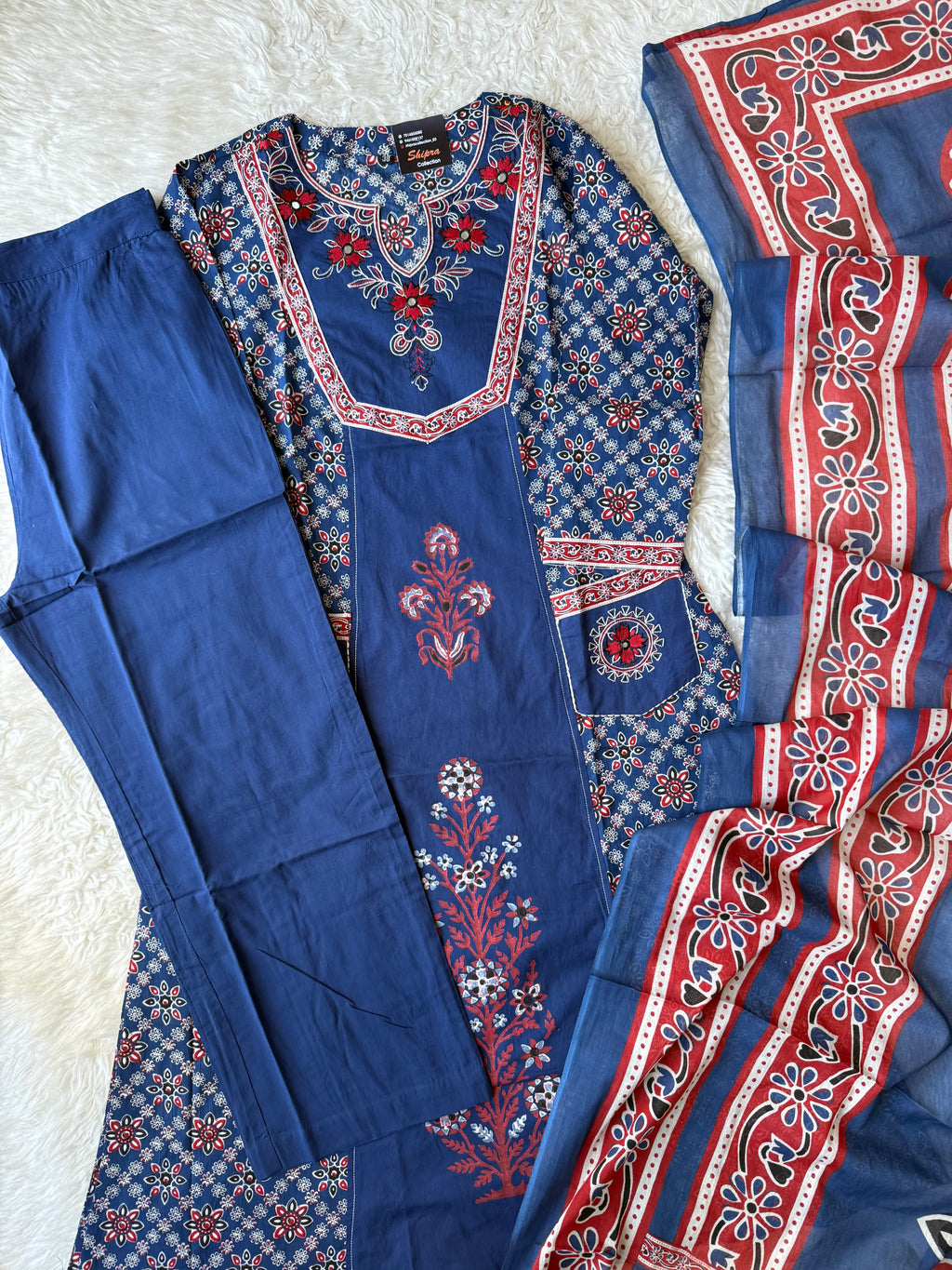 Premium Cotton Kurti Pant Dupatta Set