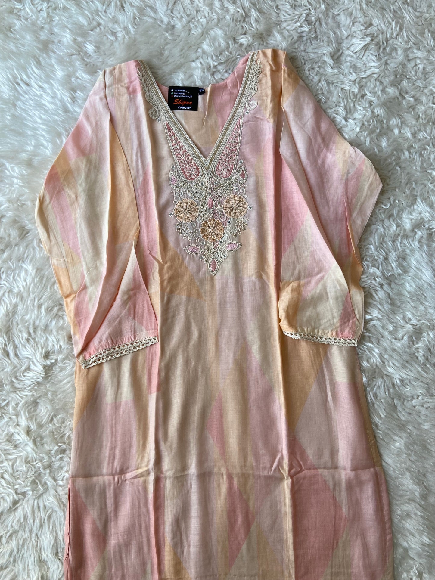 Mul Silk Kurti Pant Dupatta Set