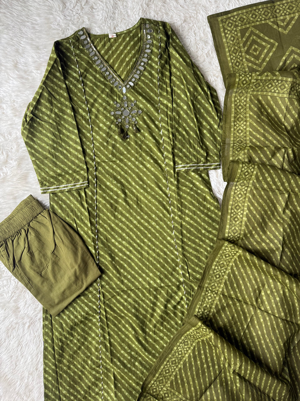 Premium Cotton Lehariya Set