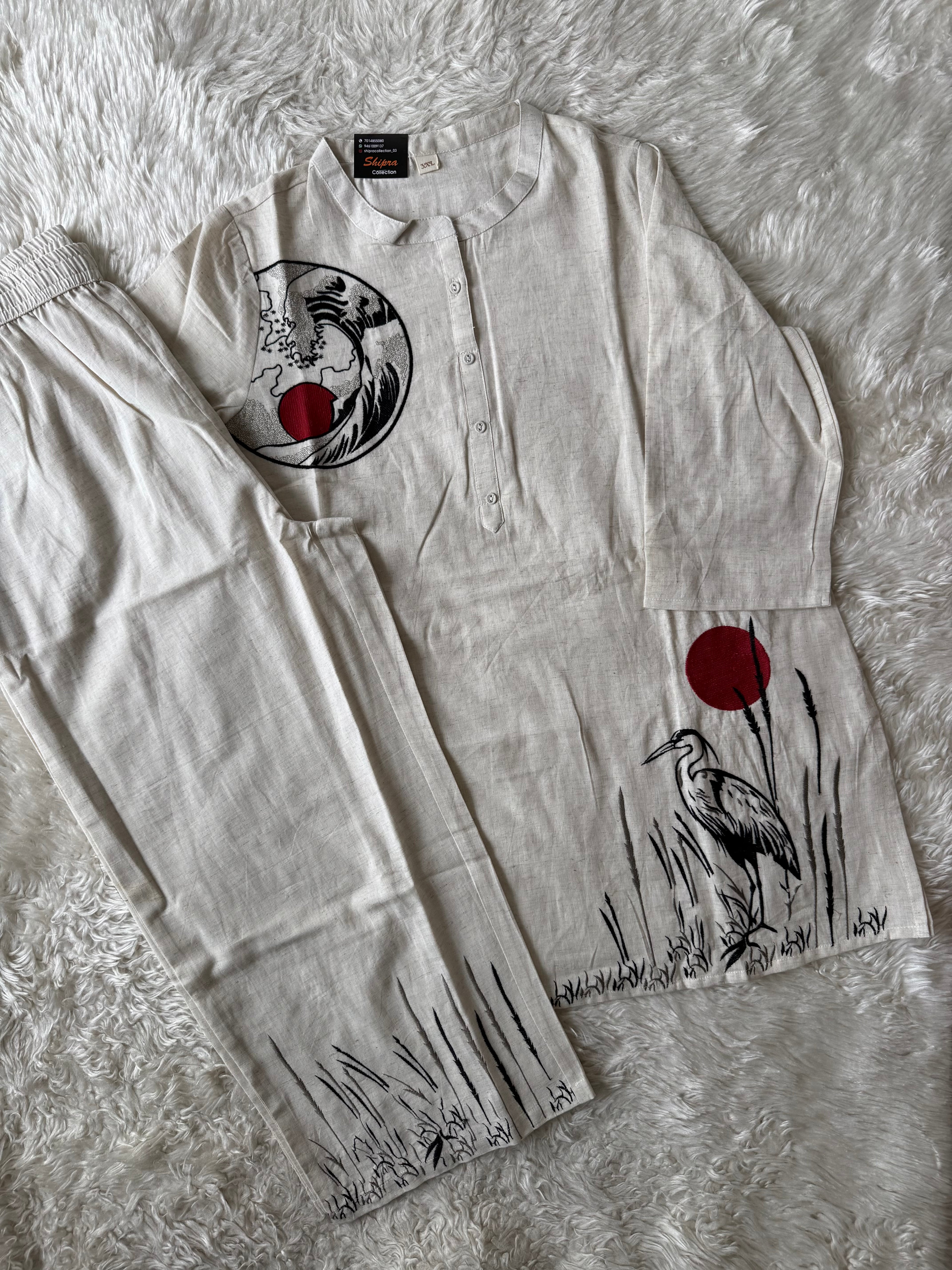 “Plus Size” Soft Khadi Cotton Co-ord Set