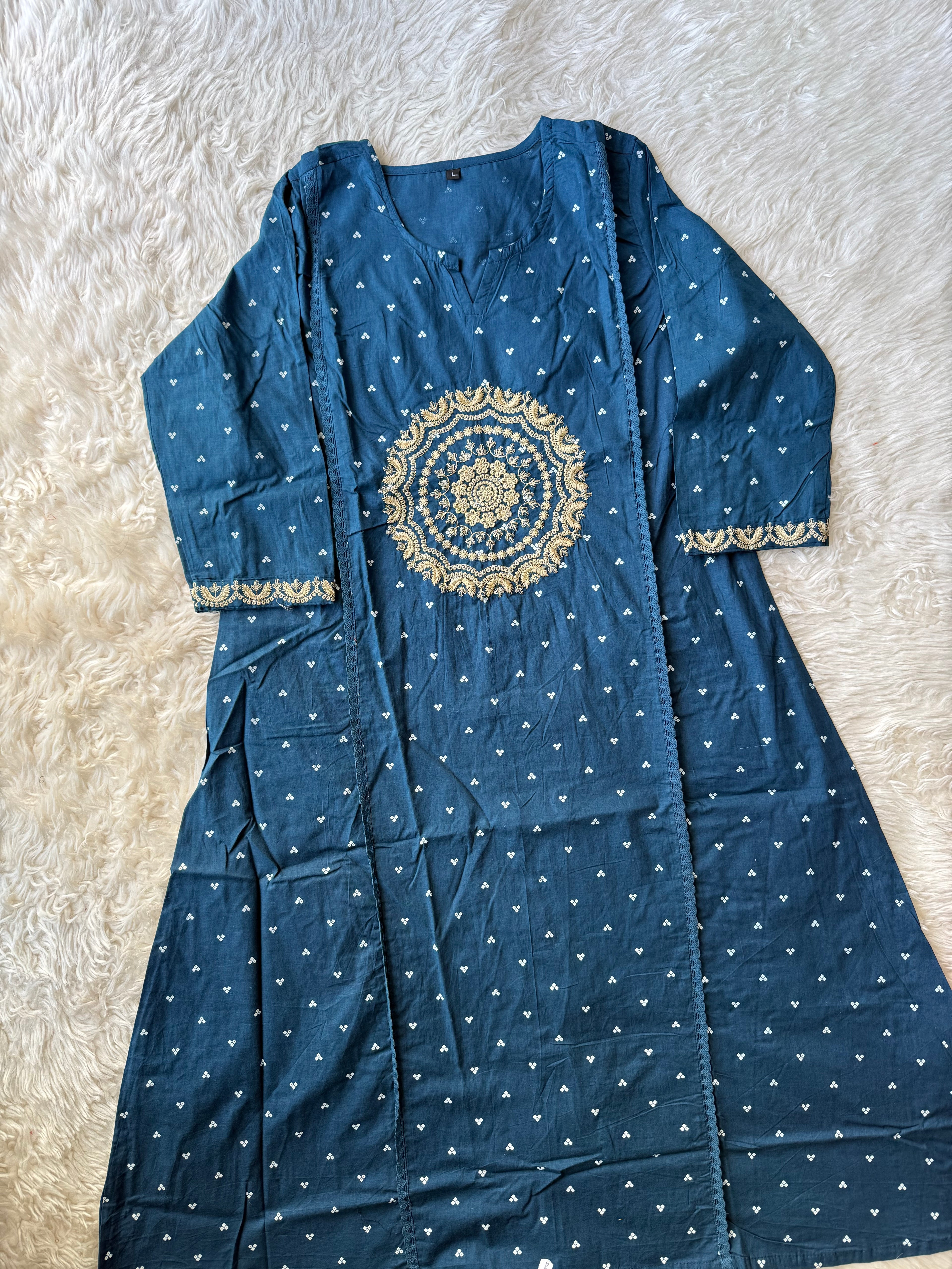 Cotton FLARE Kurti Pant Set