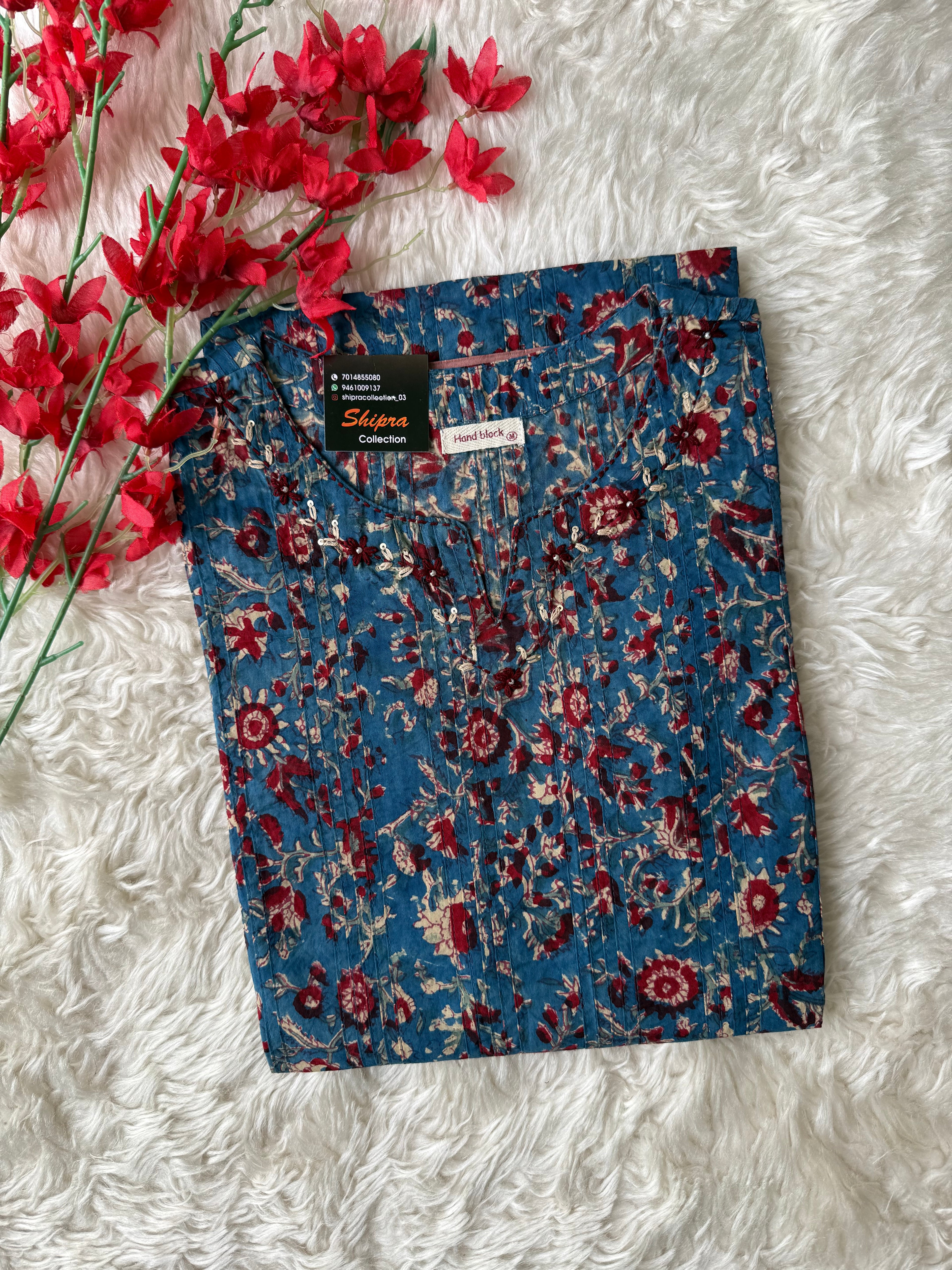 Premium Cotton Handblock Kurti