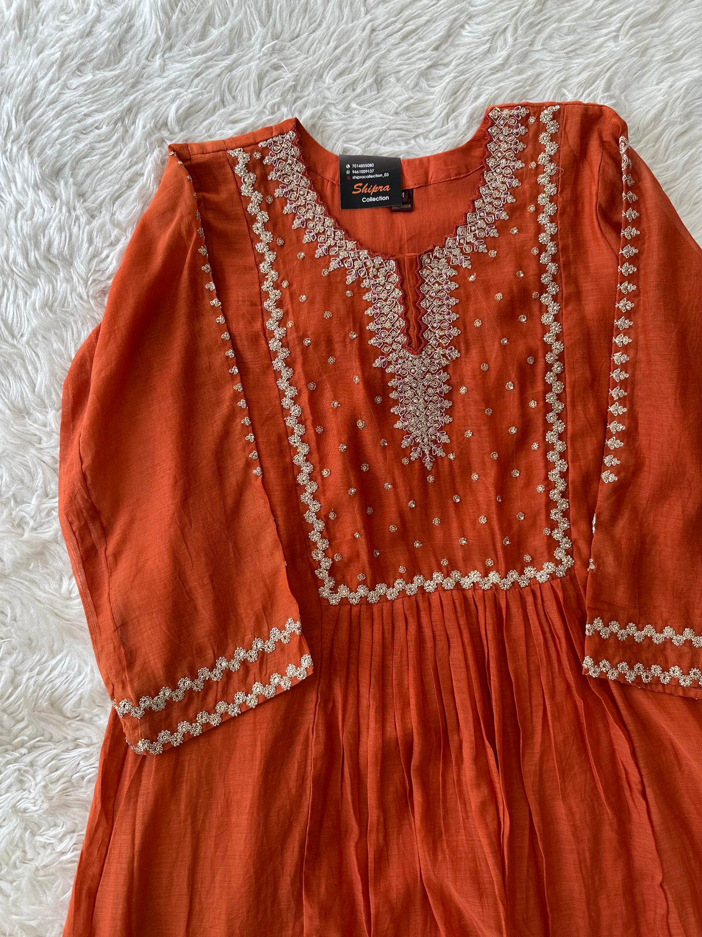Mul Chanderi Kurti Pant Dupatta Set