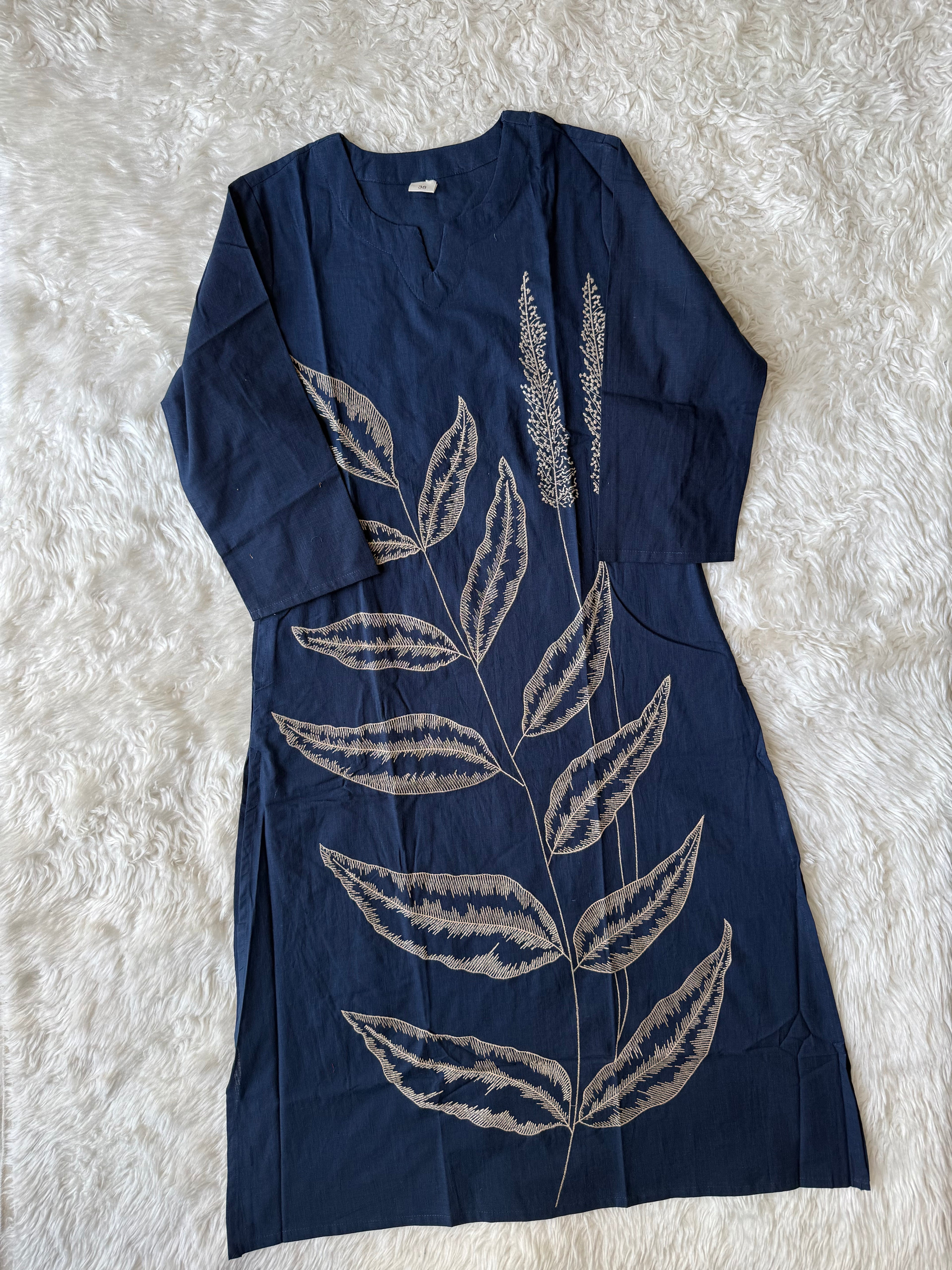 Slub Cotton Kurti Plazo Pant Set