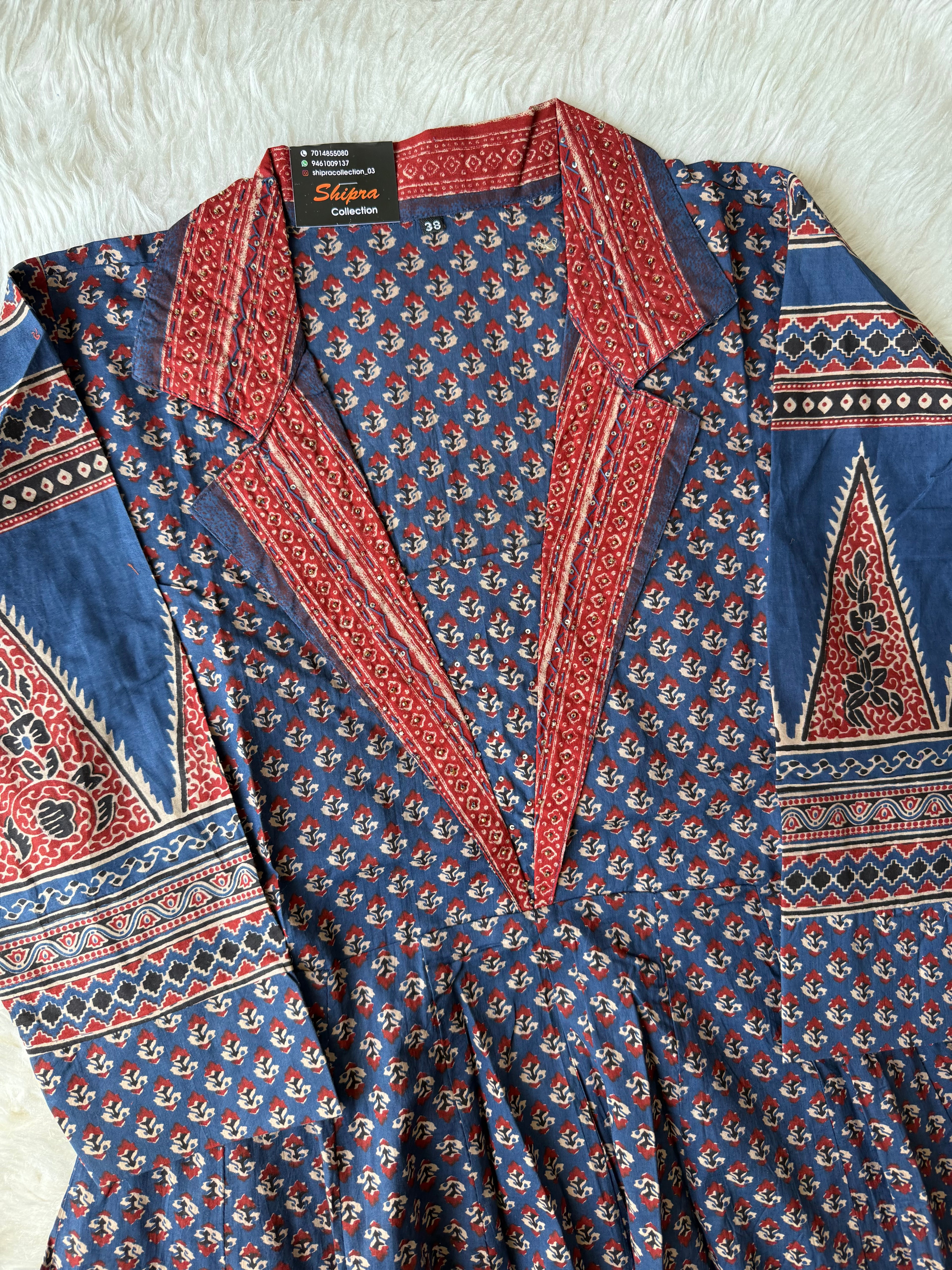 Premium Cotton Flare Kurti Pant Dupatta Set