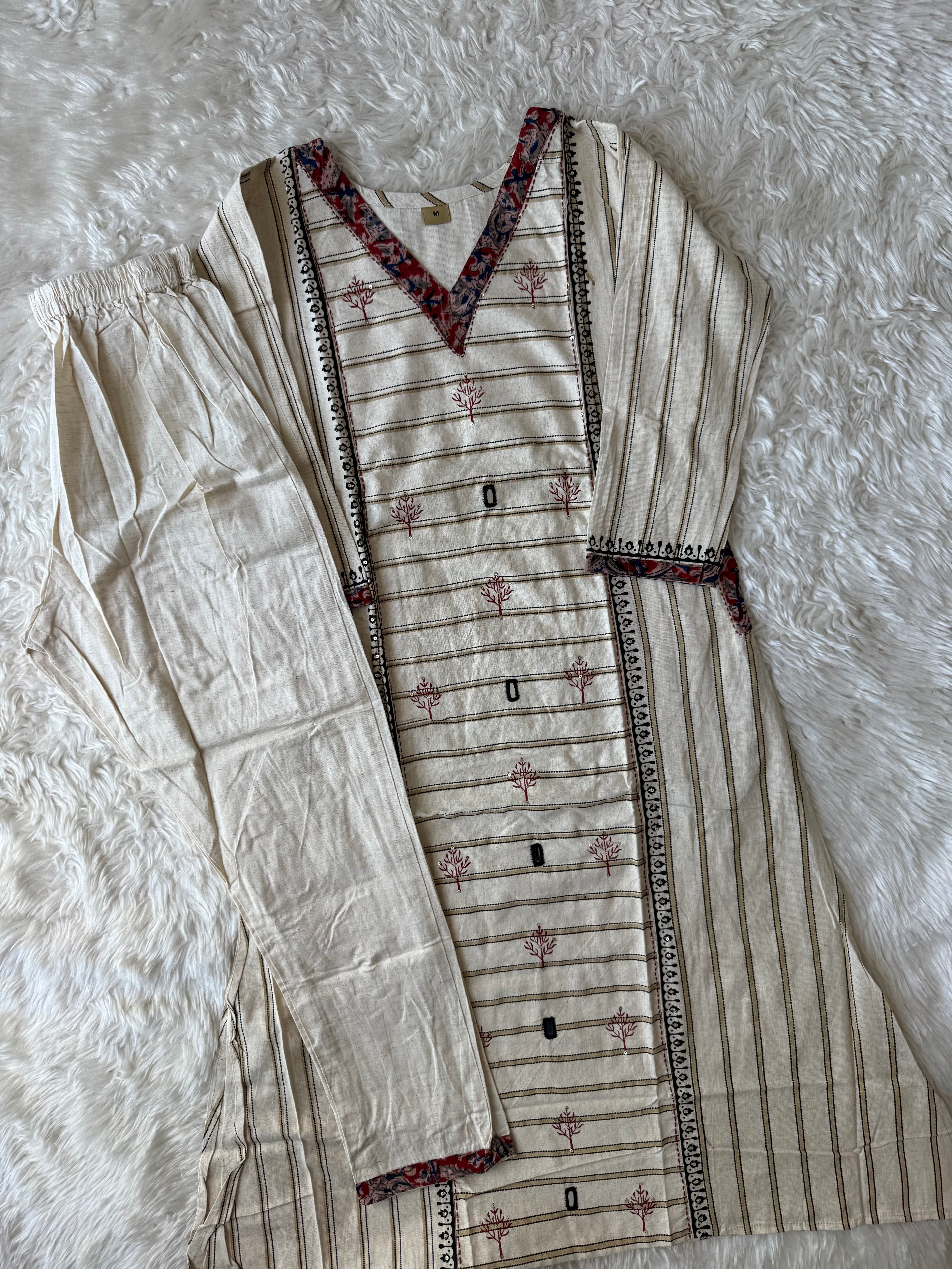 Khadi Cotton Kurti Pant Set