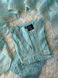 Pure Mul Chanderi Kurti Pant Dupatta Set