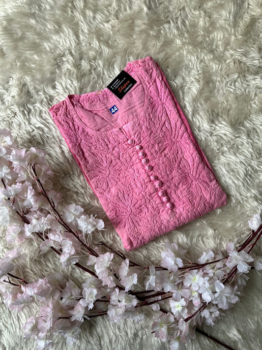 Dobey Cotton Chikankari kurti