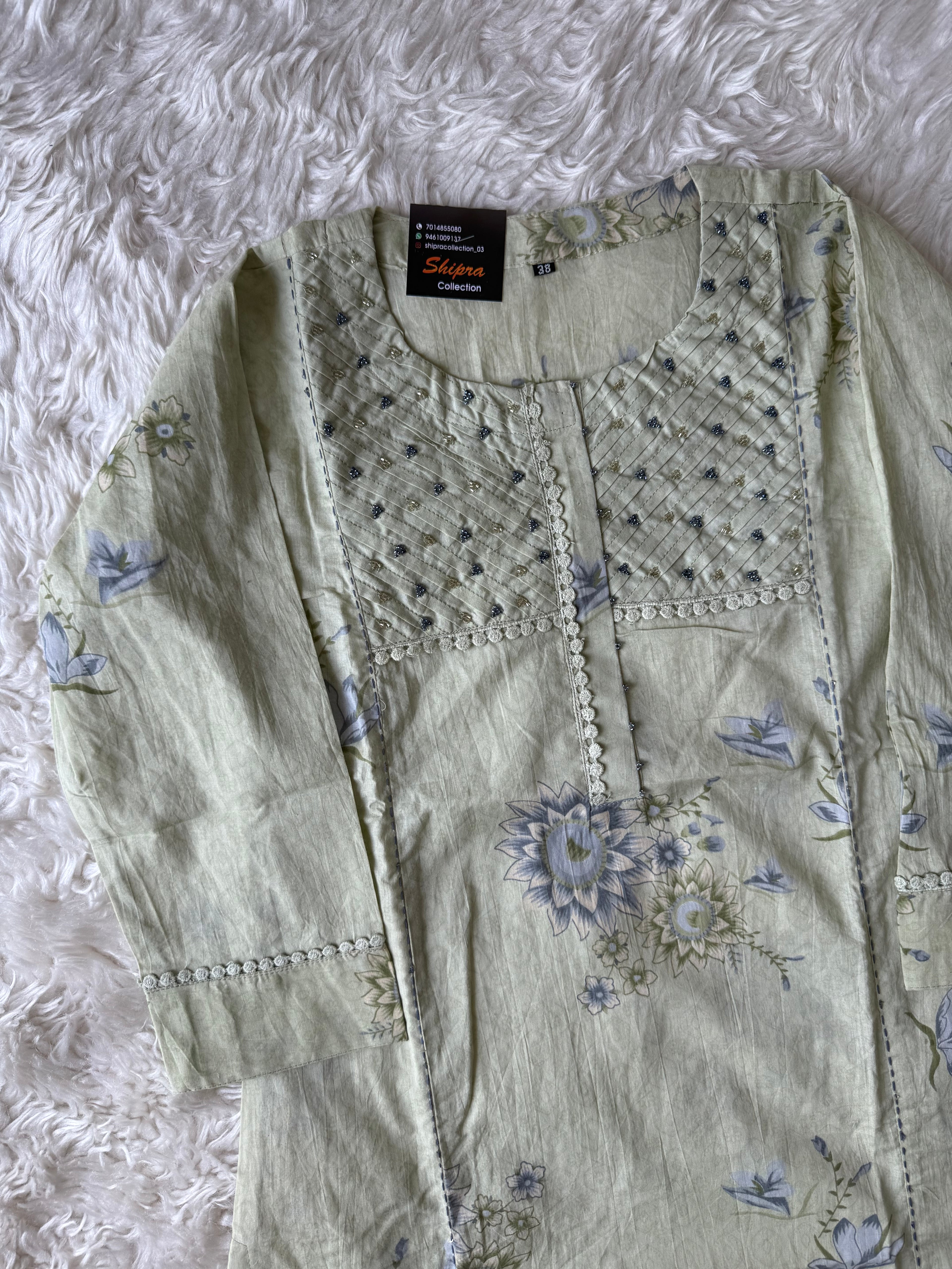Premium Cotton Kurti Pant Dupatta Set