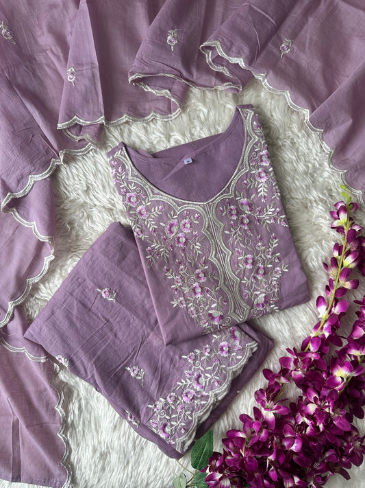 Mul Cotton Kurti Sharara Dupatta Set