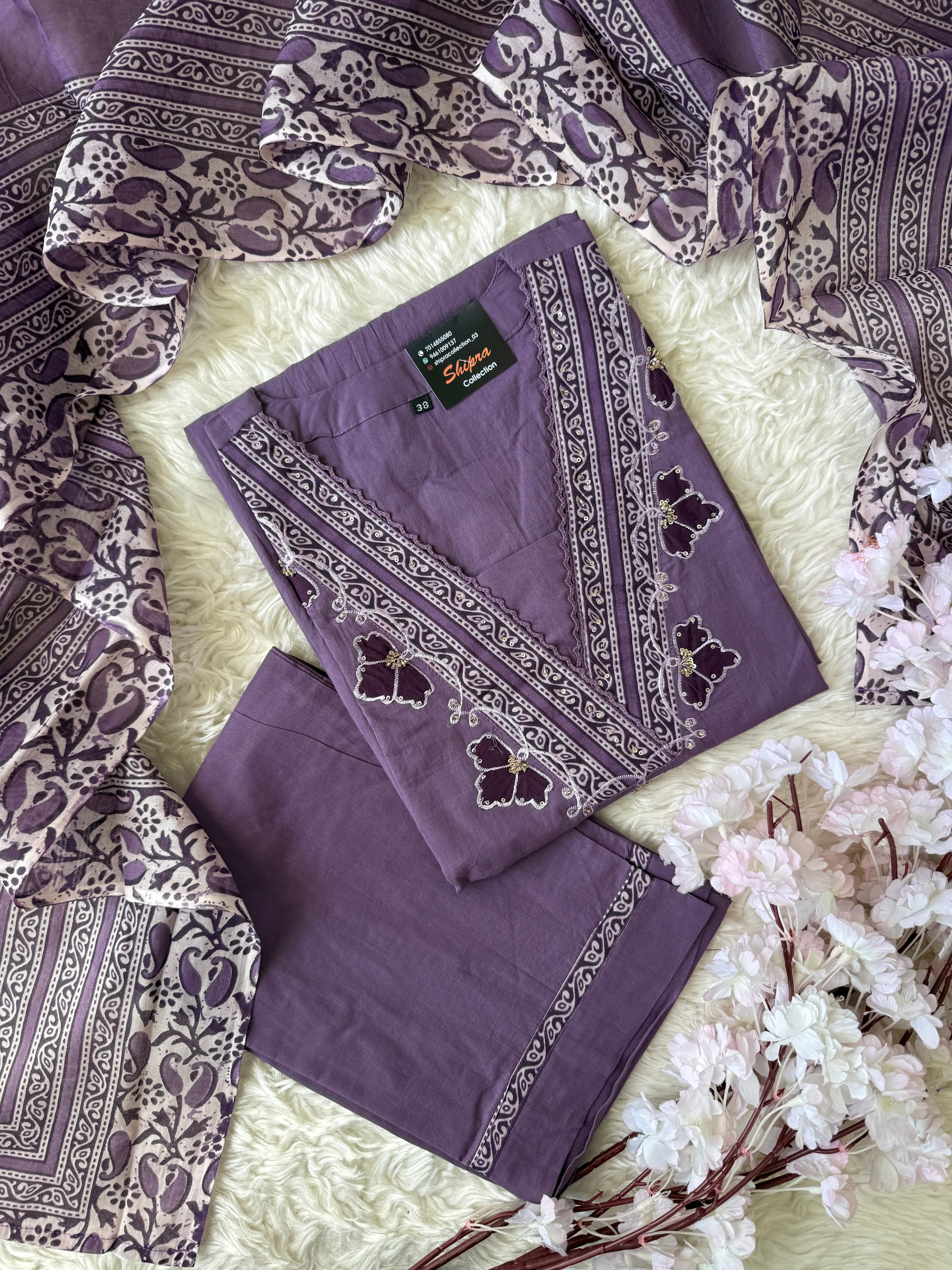 Premium Cotton Kurti Pant Dupatta Set