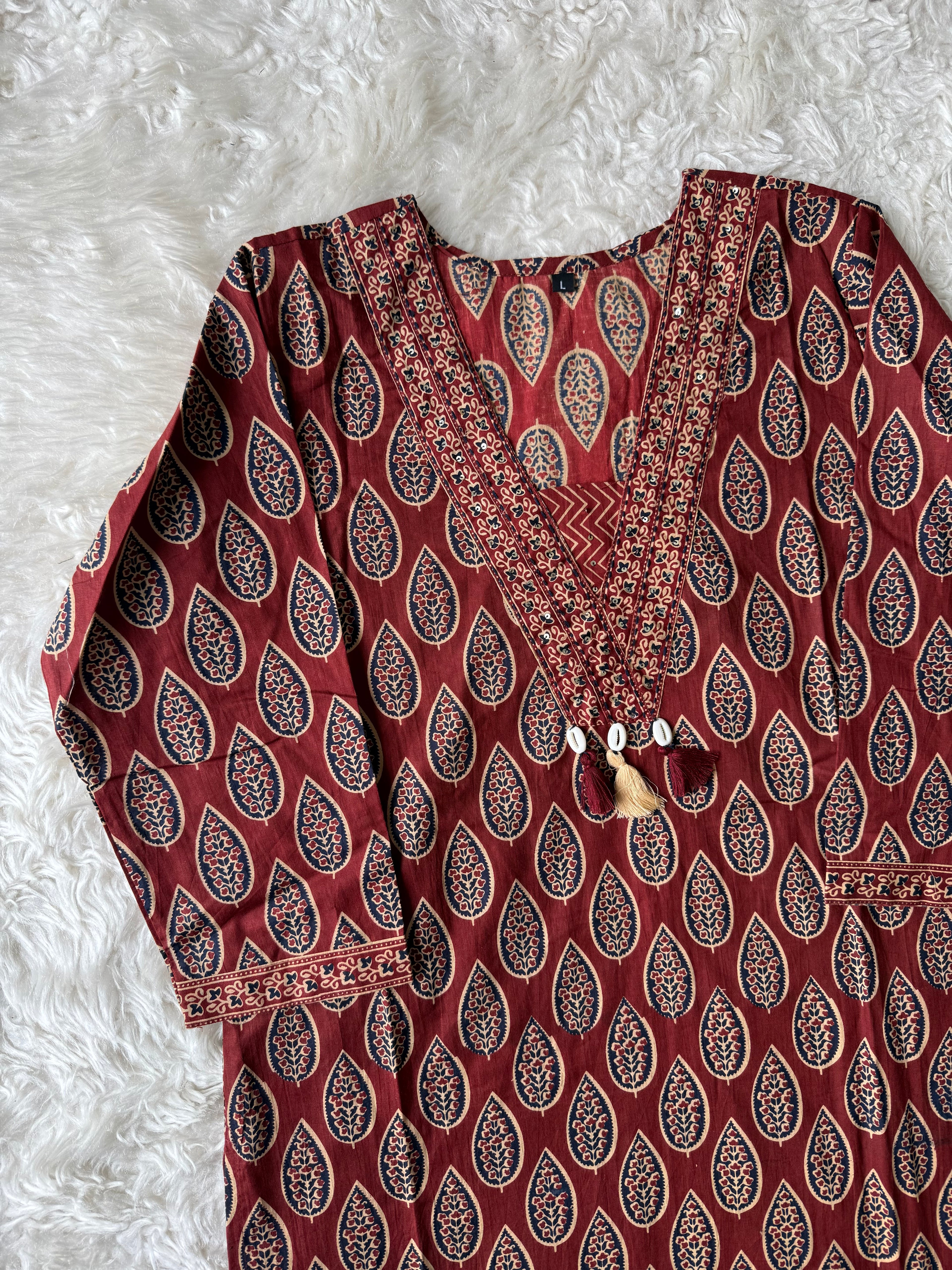Pure Cotton Kurti Pant Dupatta Set