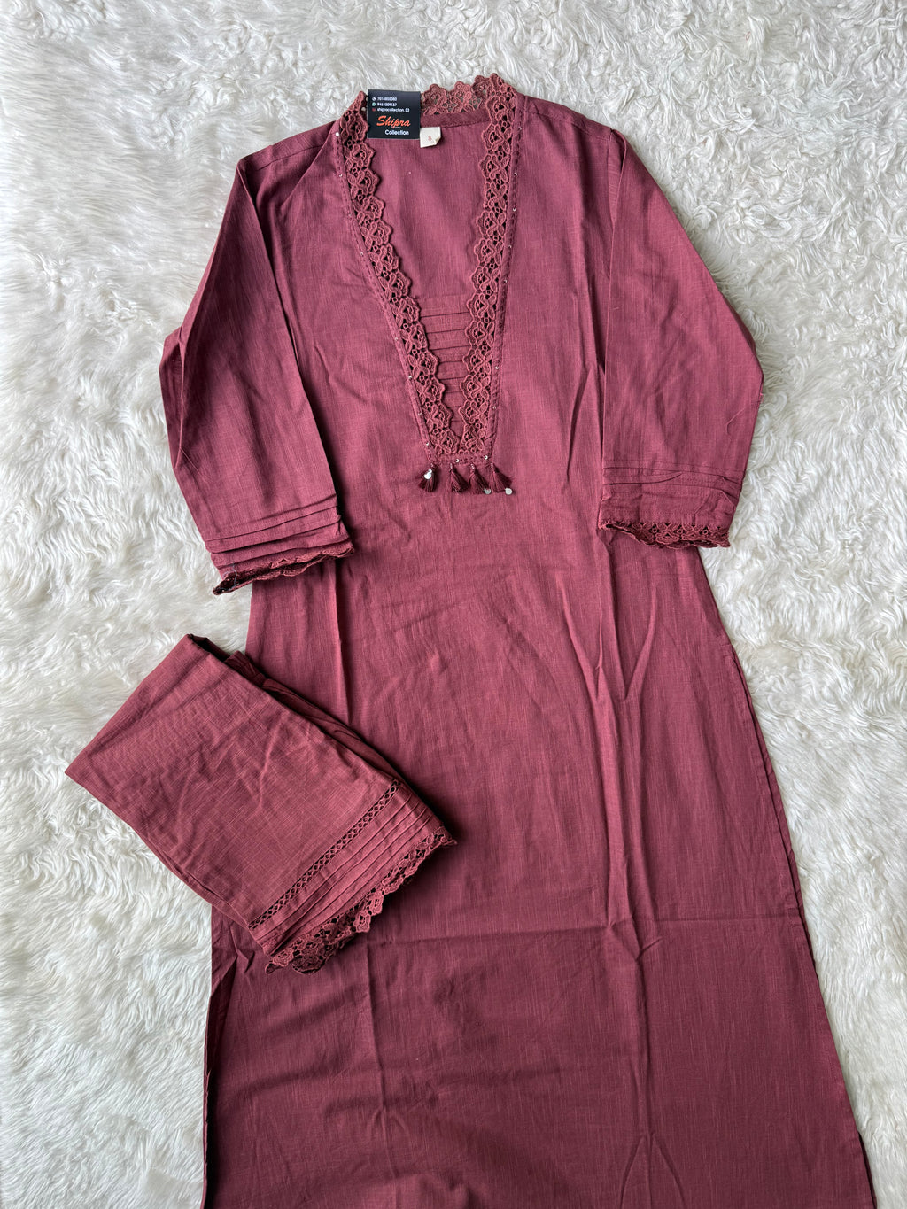 Khadi Cotton Kurti Pant Set