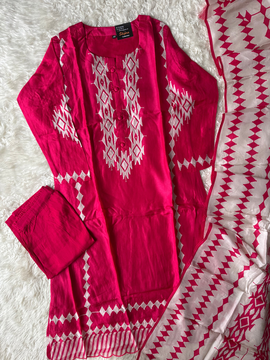 Butter Silk Kurti Pant Dupatta Set