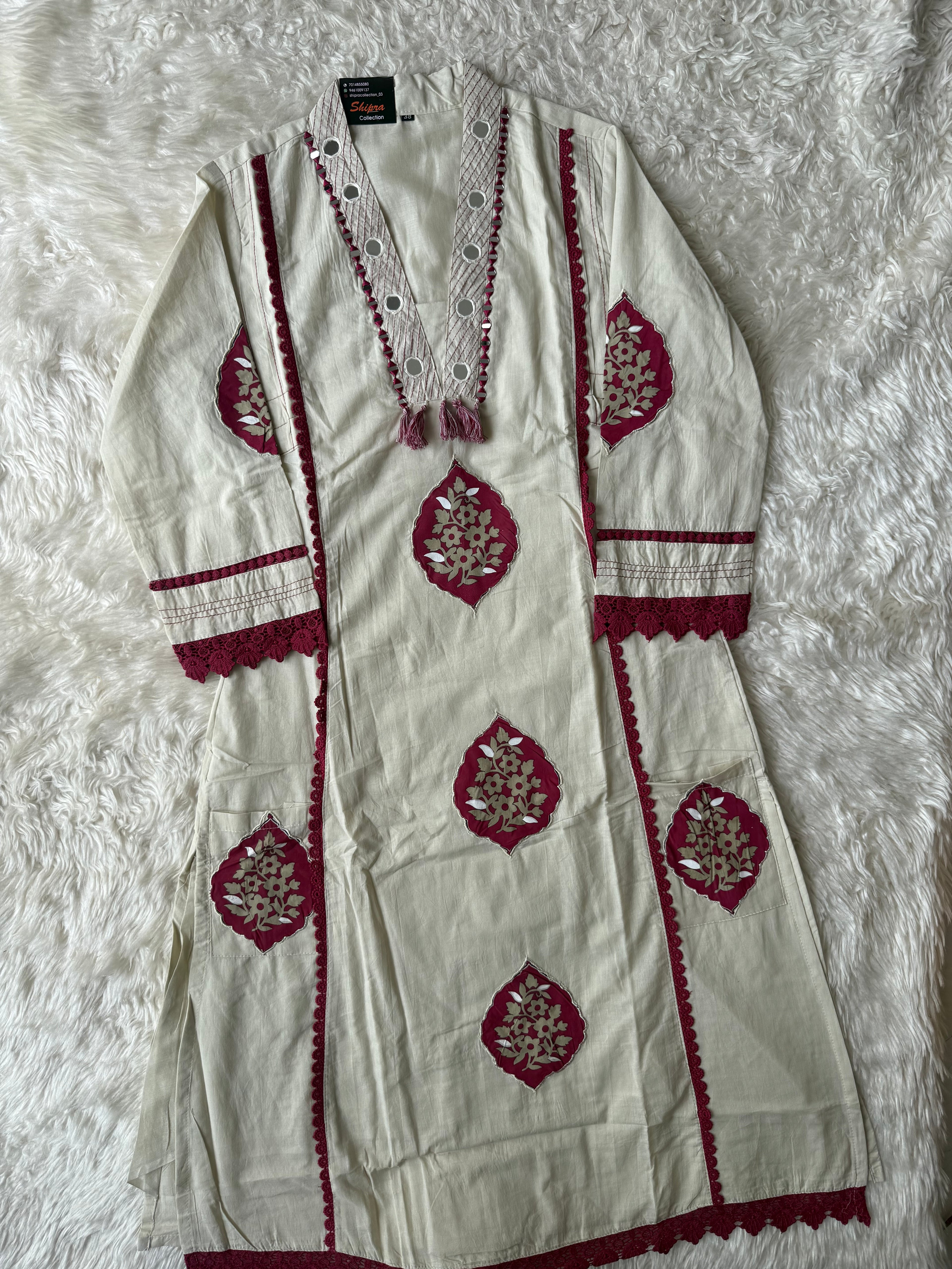 Premium Cotton Aline Kurti Plazo Dupatta Set