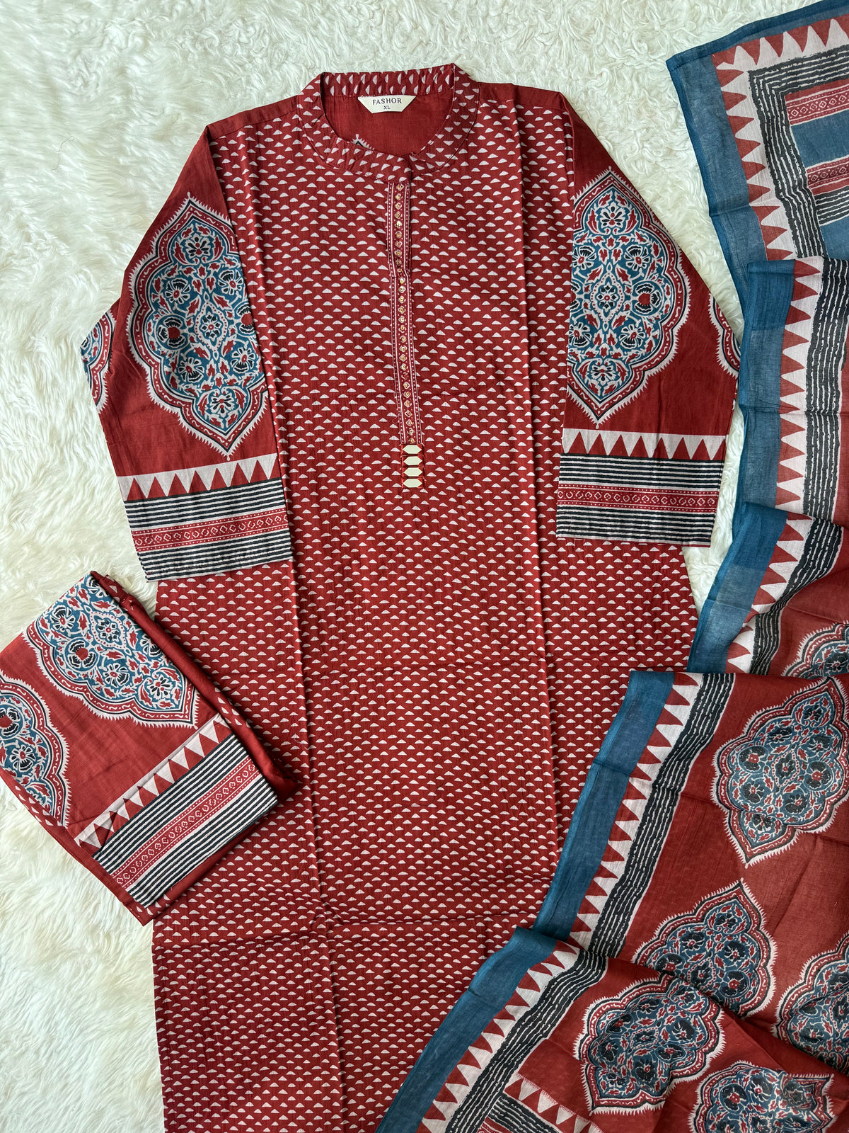 Premium Cotton Kurti Pant Dupatta Set