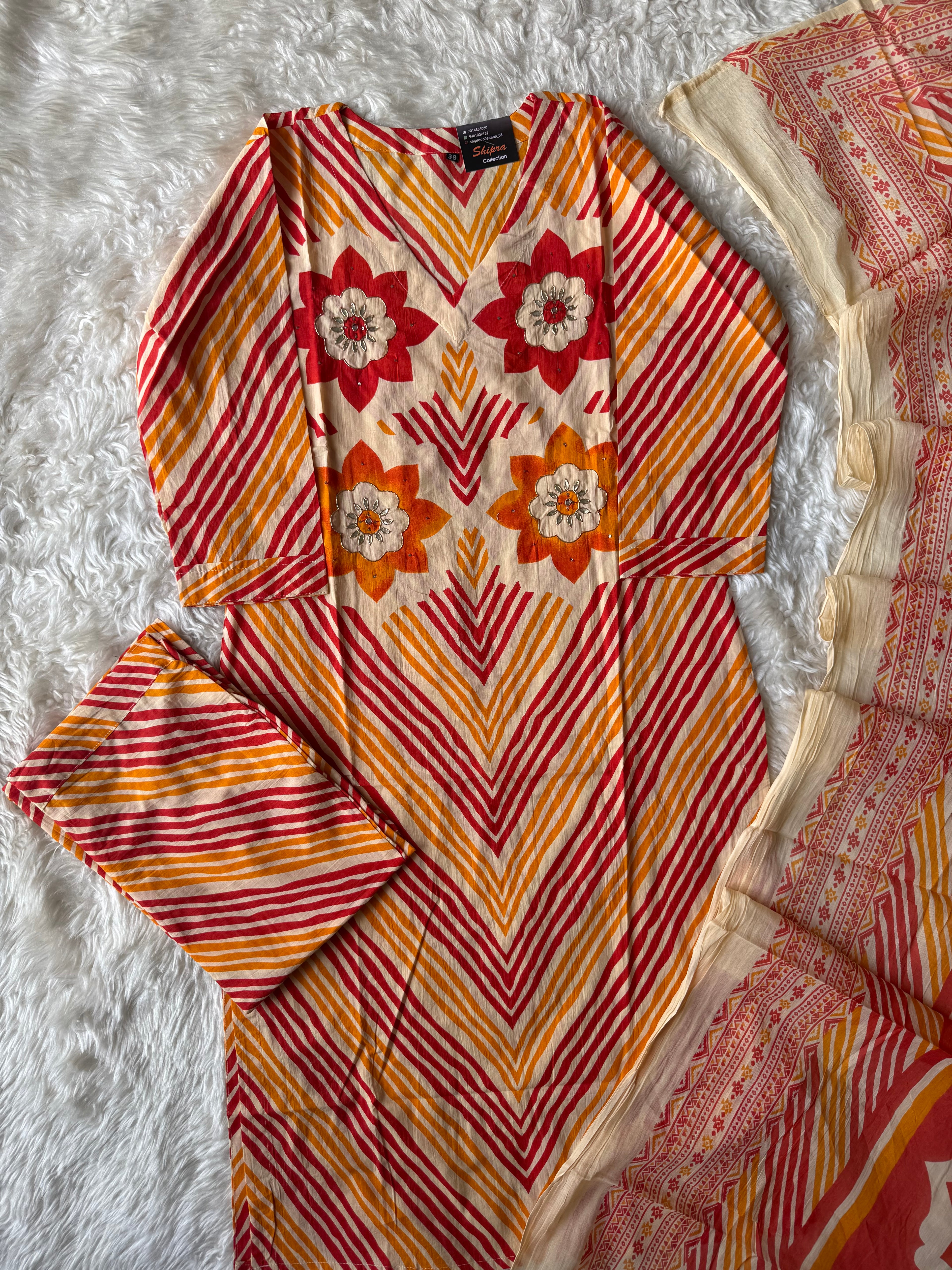 Premium Cotton Kurti Pant Dupatta Set