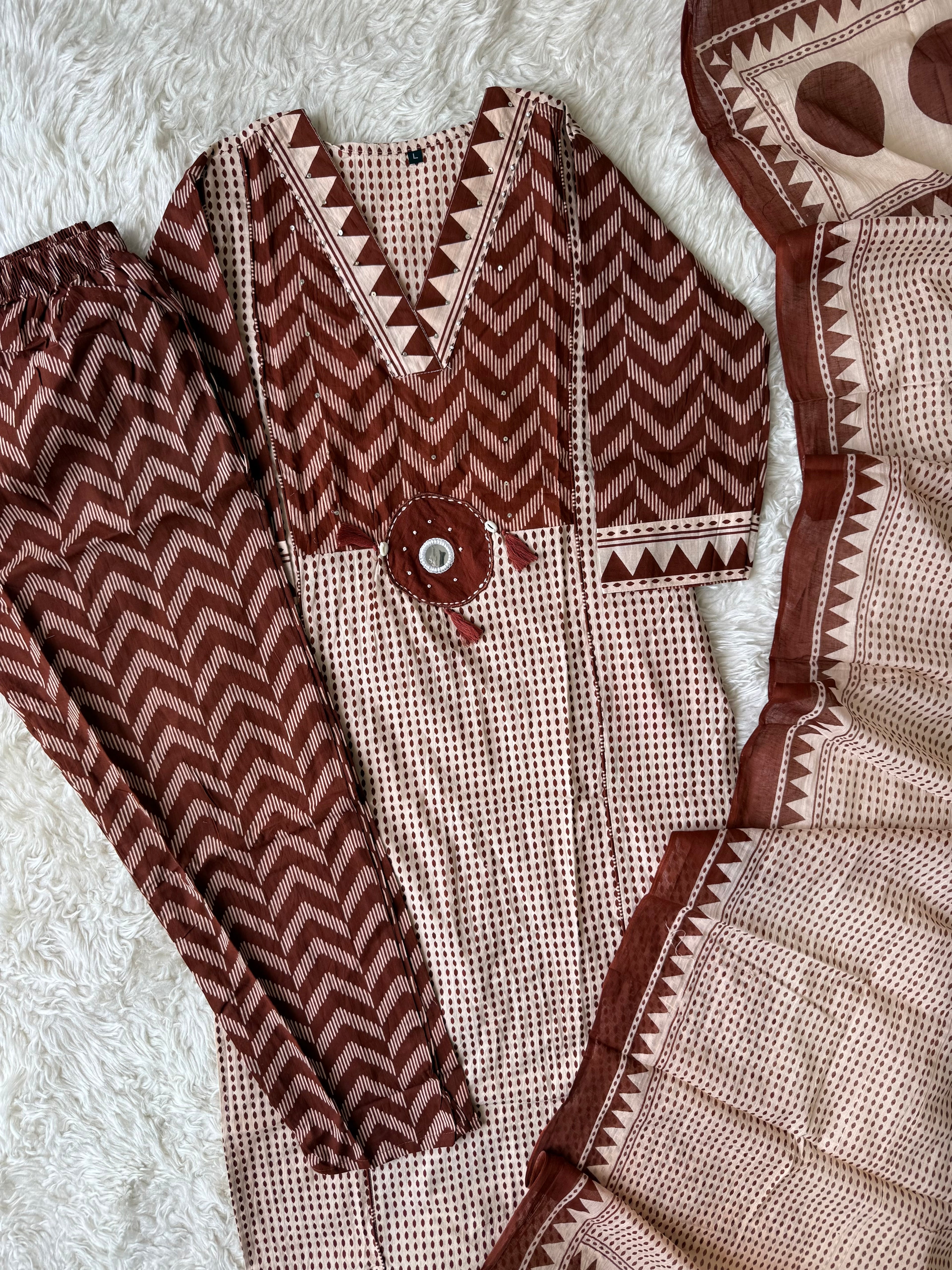 Budget Friendly Kurti Pant Dupatta Set