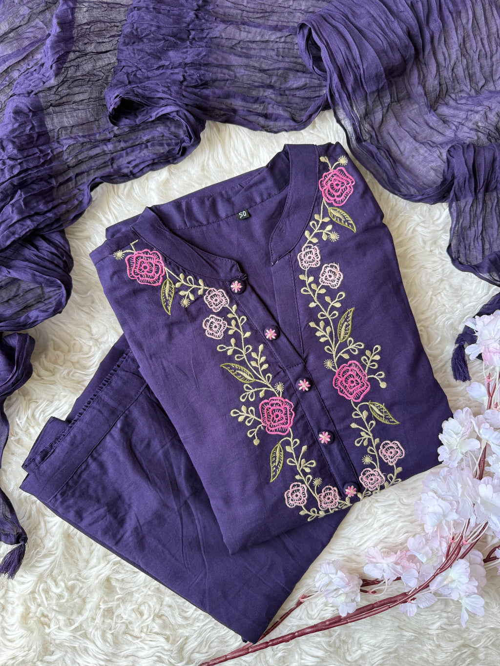 Premium Cotton Kurti Pant Dupatta Set