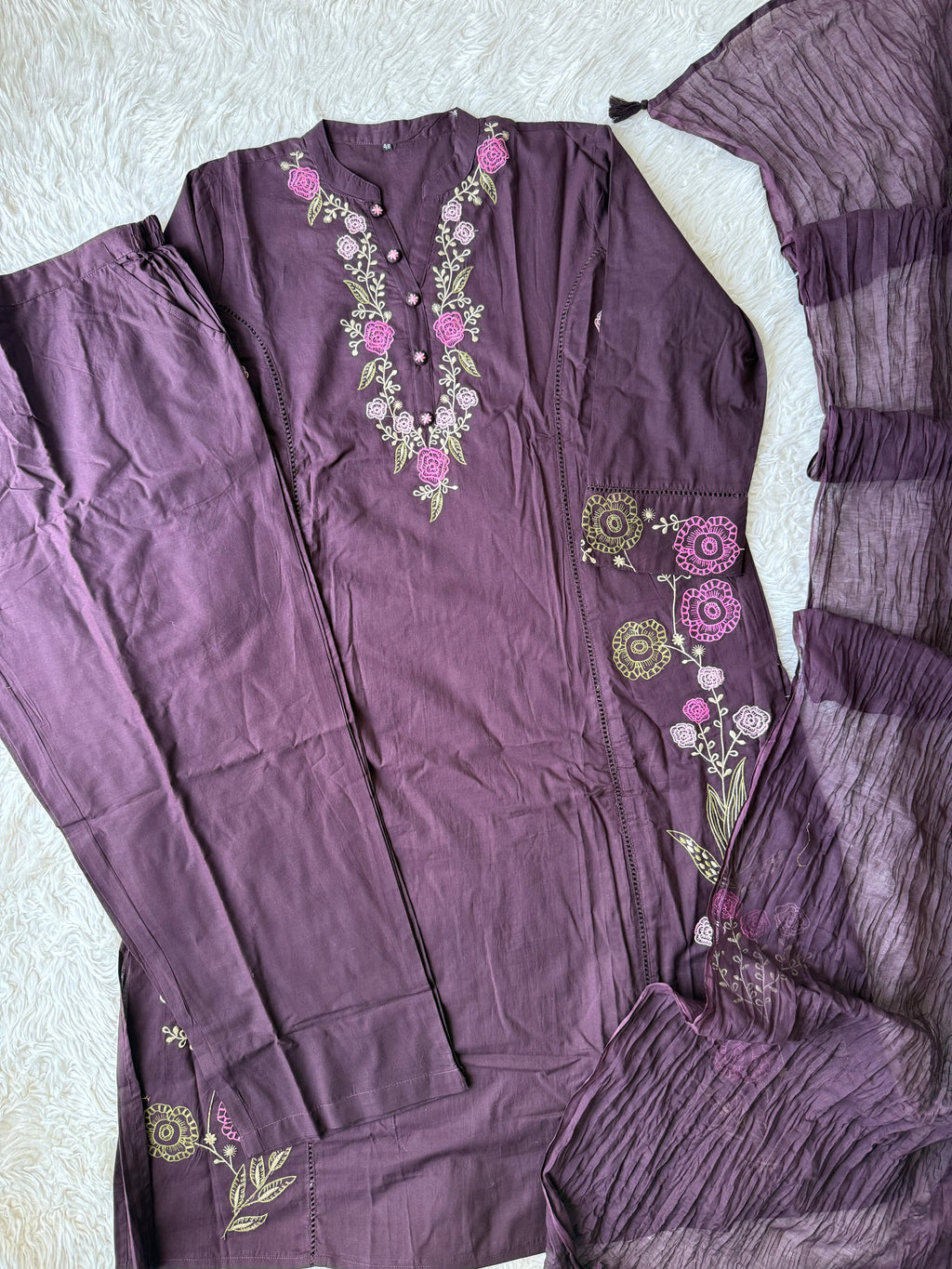 Premium Cotton Kurti Pant Dupatta Set