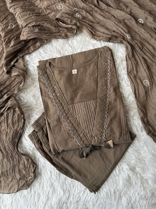 Premium Cotton Kurti Pant Dupatta Set