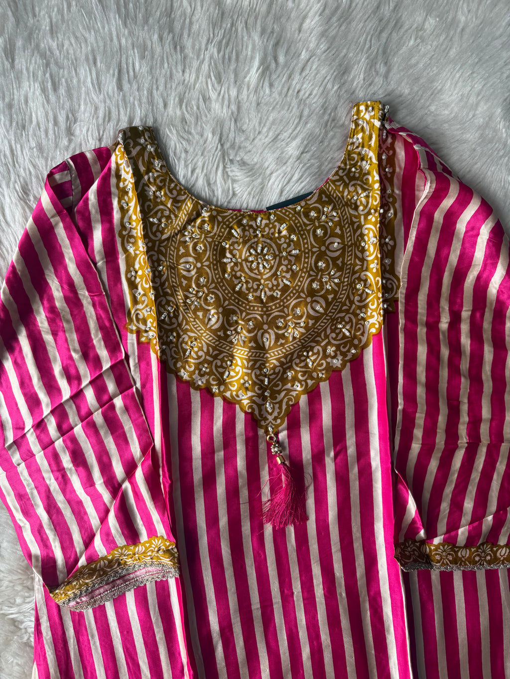 Gazi Silk Kurti Plazo Set