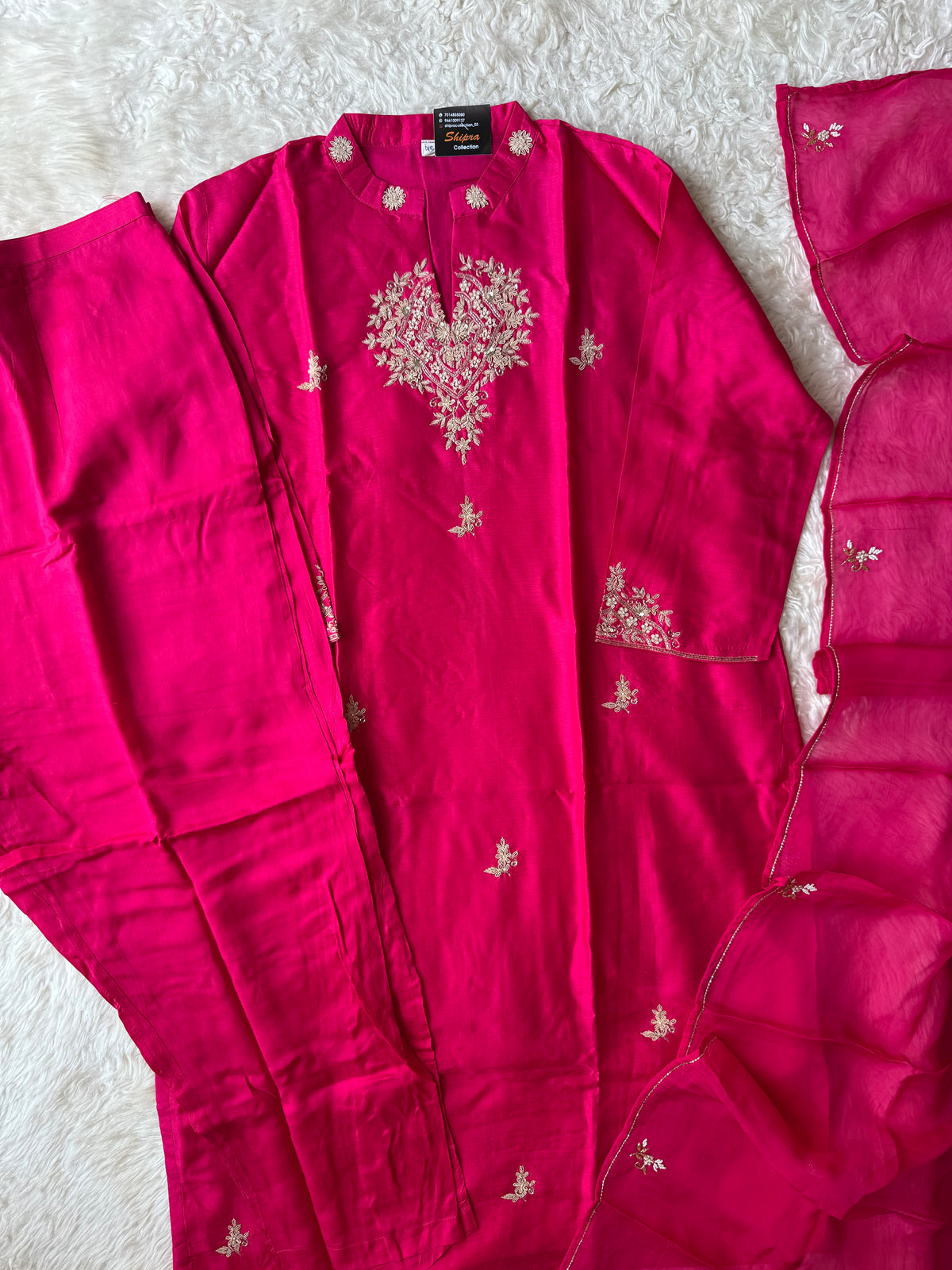 “Plus Size” Dola Silk Kurti Pant Dupatta Set