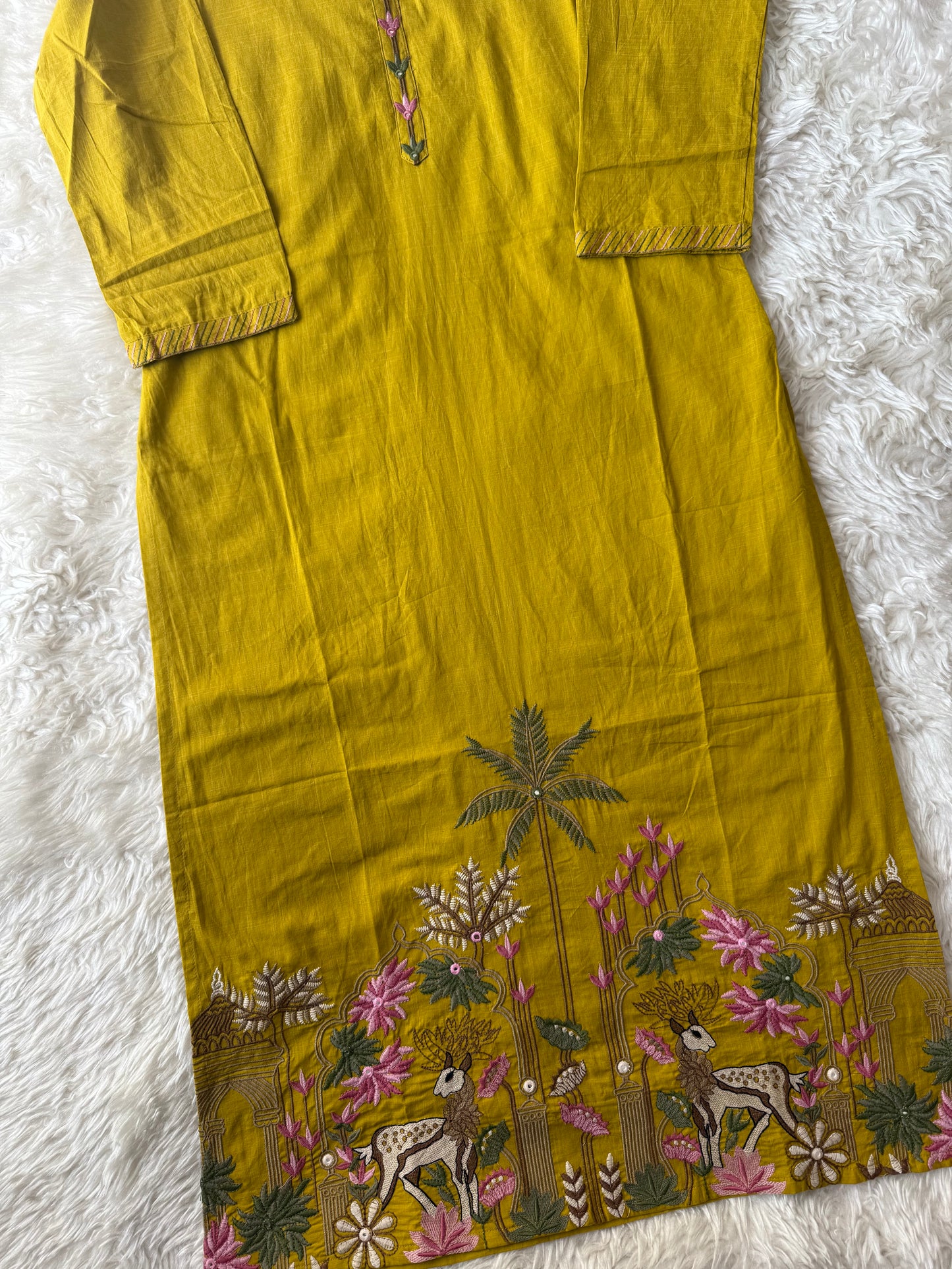 Pure Slub Cotton Kurti Pant Set
