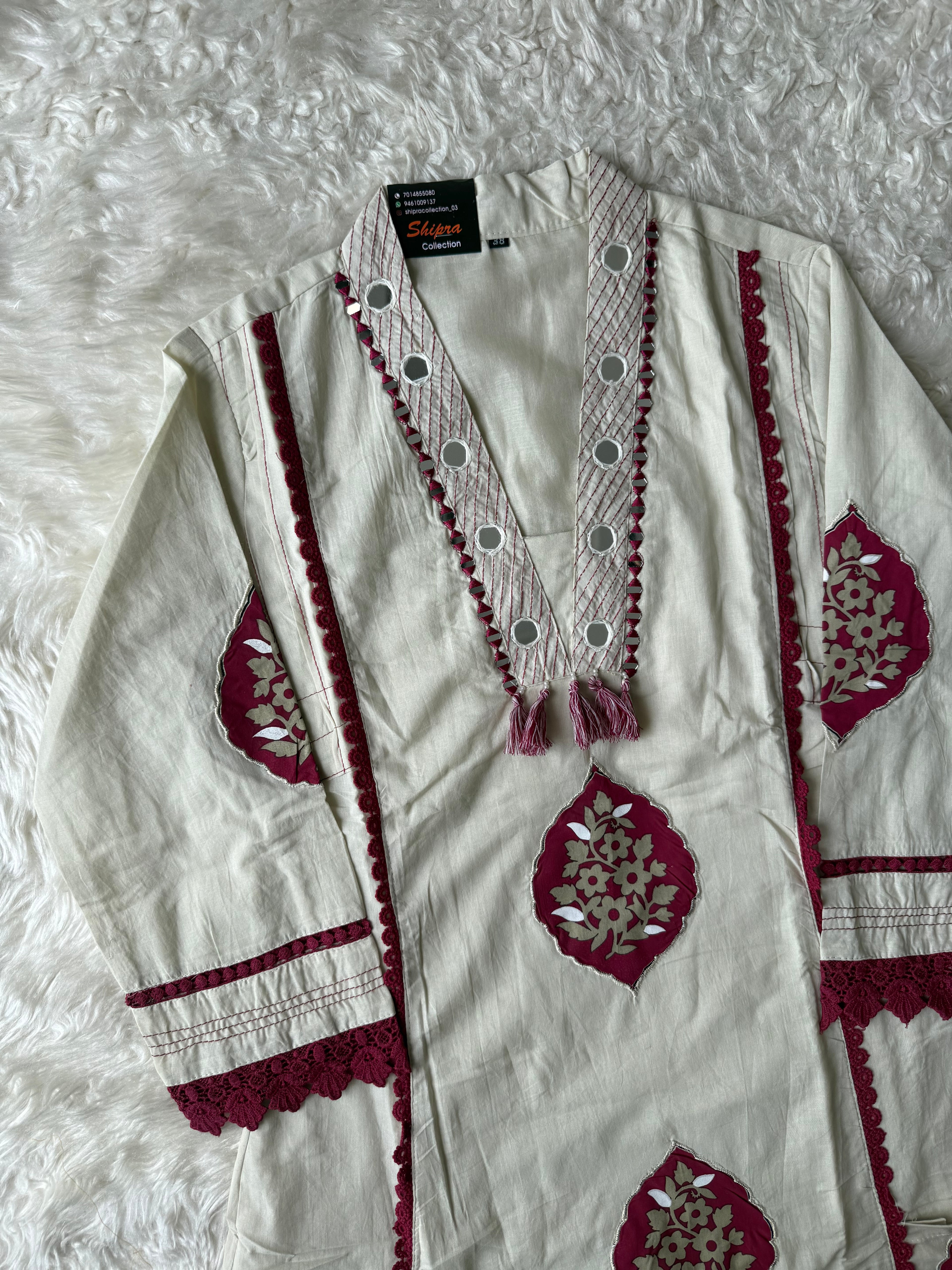 Premium Cotton Aline Kurti Plazo Dupatta Set
