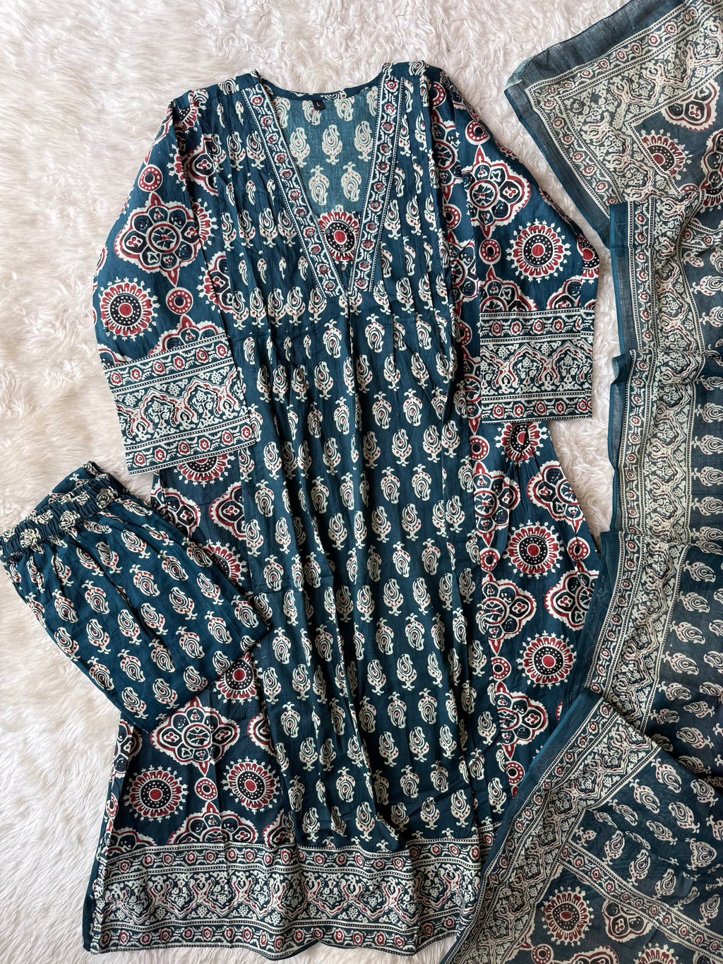 Budget Friendly Kurti Pant Dupatta Set