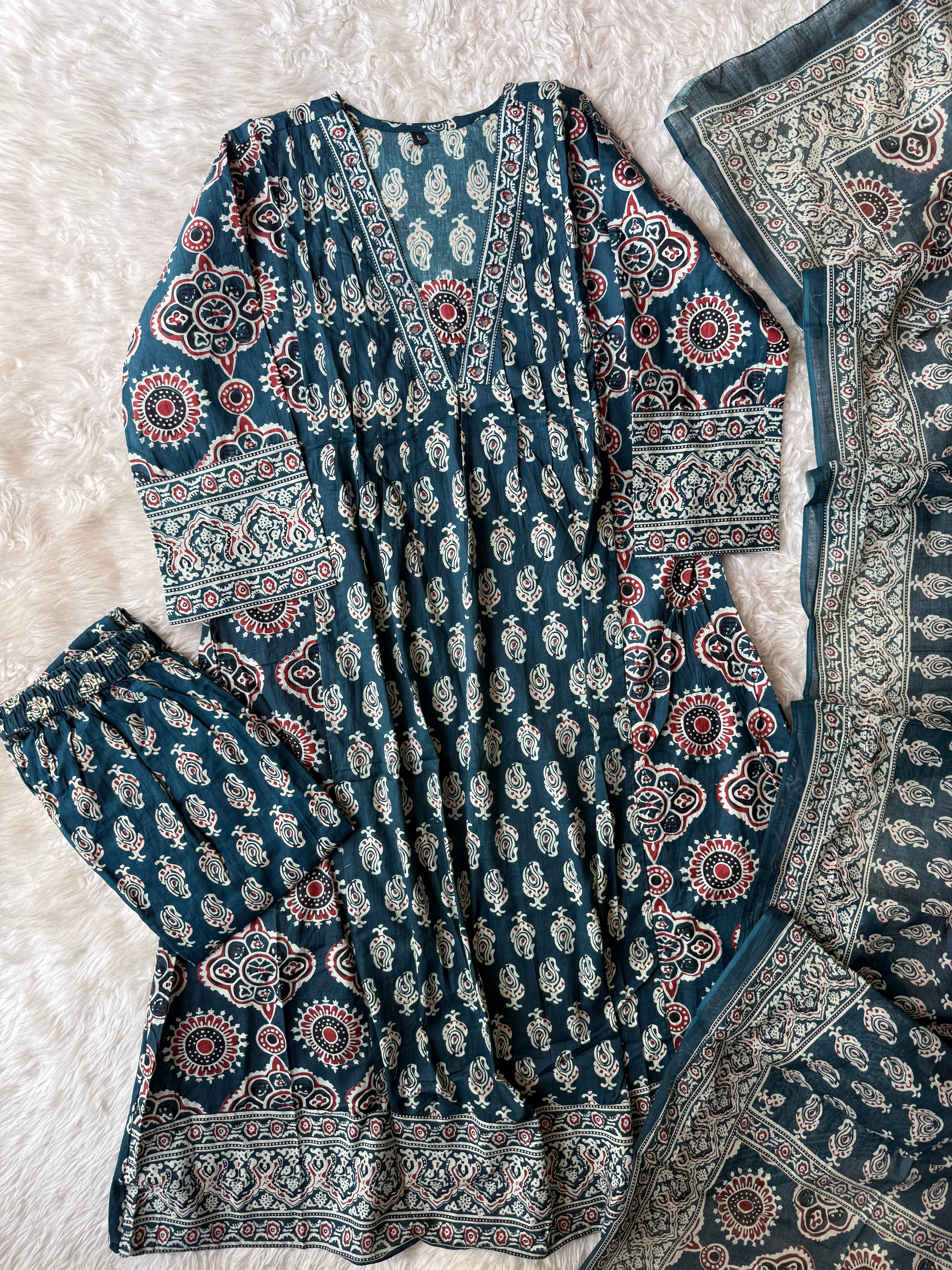 Budget Friendly Kurti Pant Dupatta Set