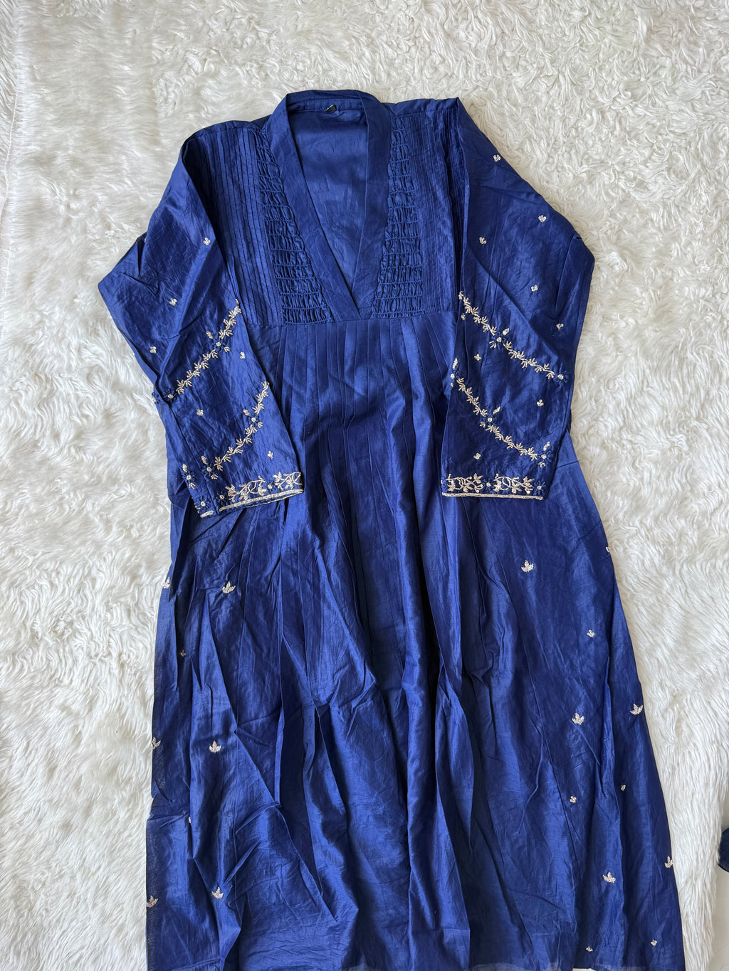 Mul Chanderi Kurti Pant Dupatta Set