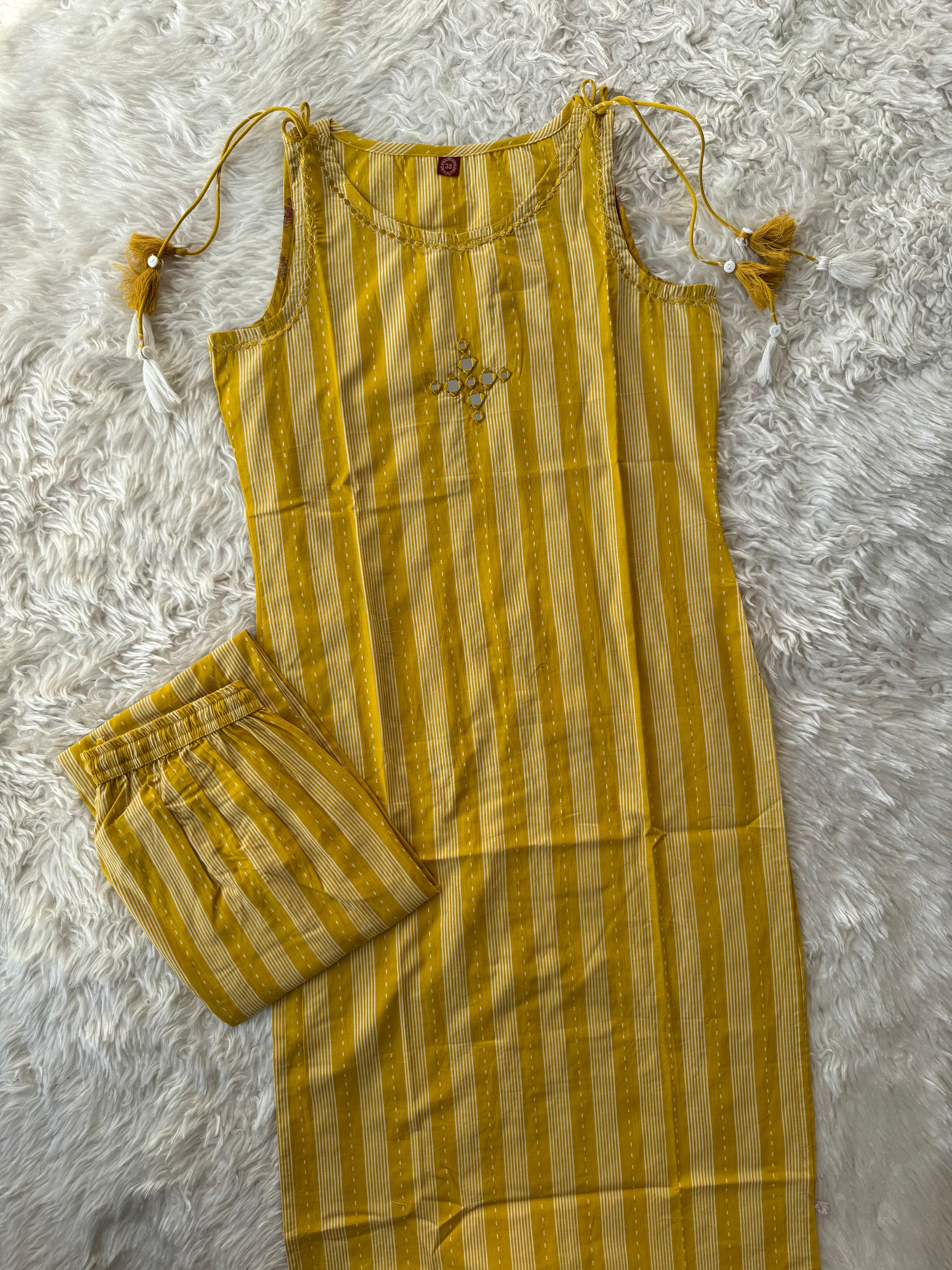 Pure Cotton Sleeveless Co-ord Set