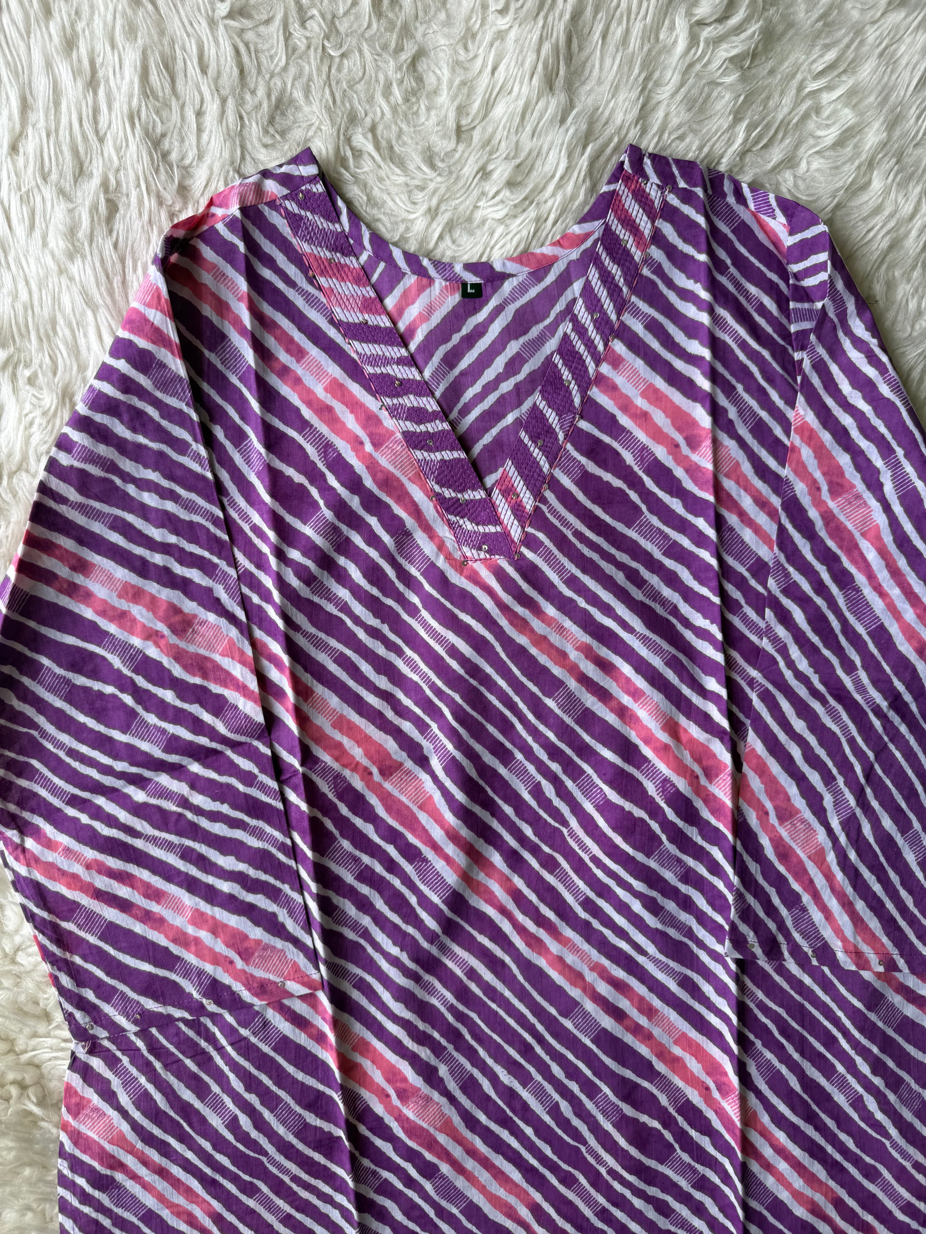 Premium Cotton Lehariya Kurti